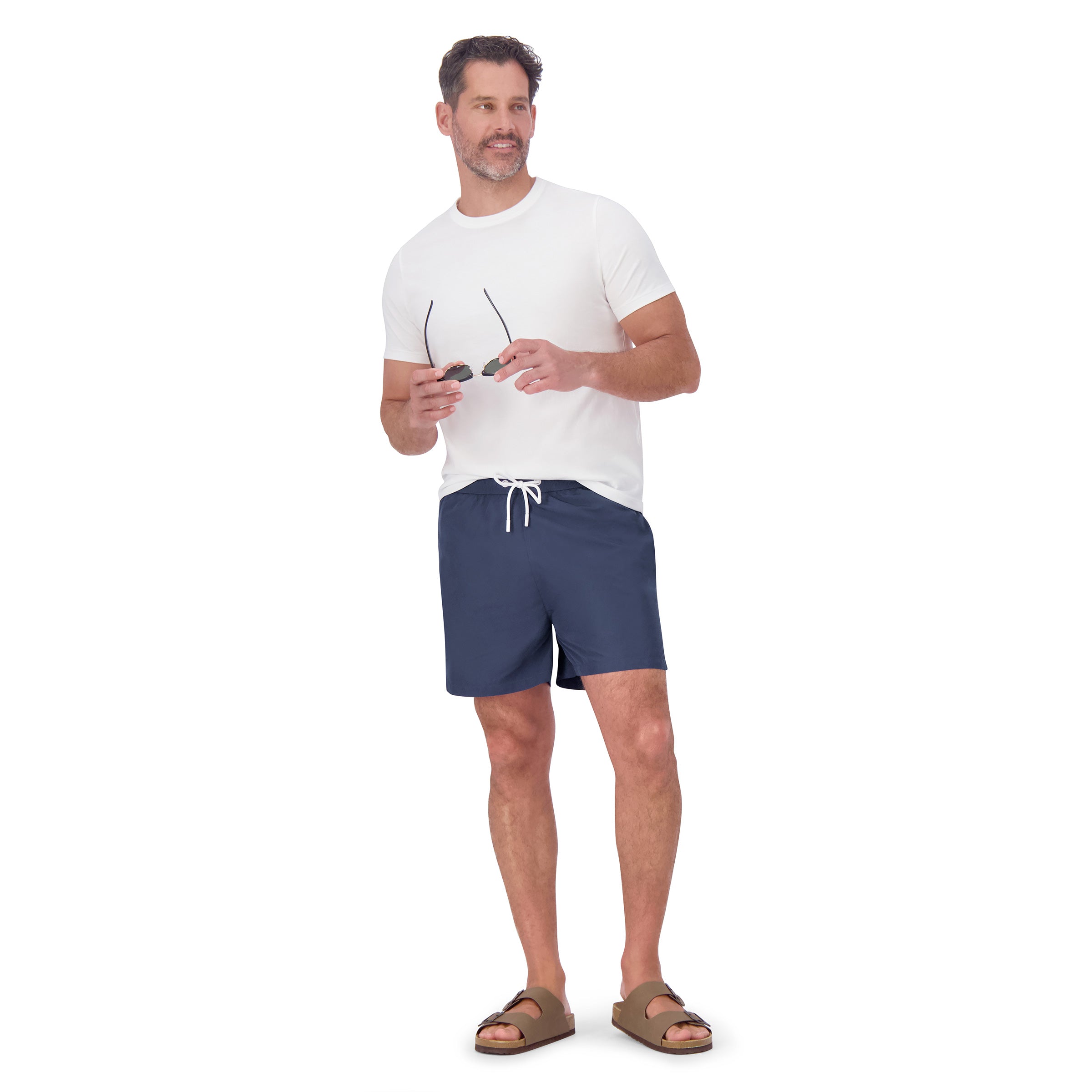 Men wearing Navy Swim Trunk