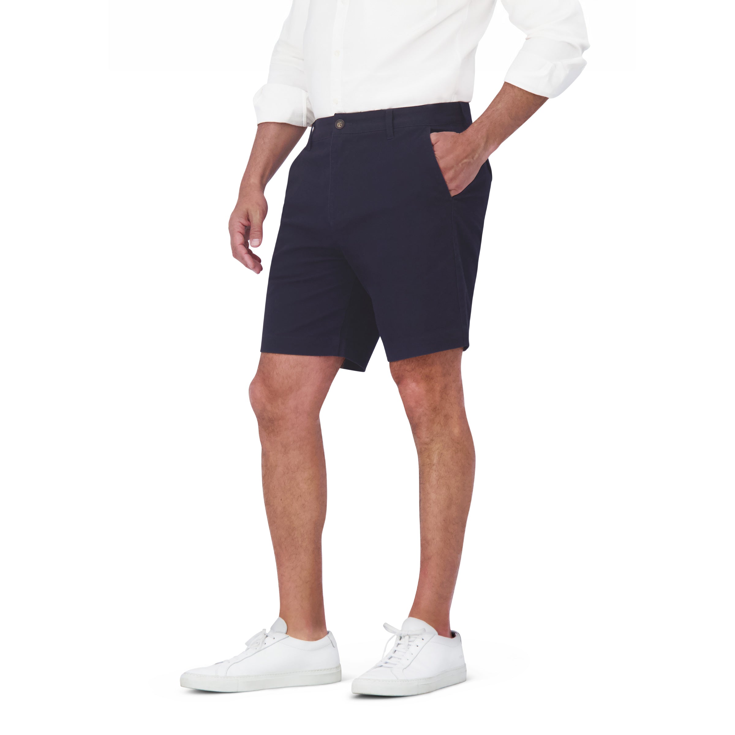 Men wearing Navy Stretch Chino Short