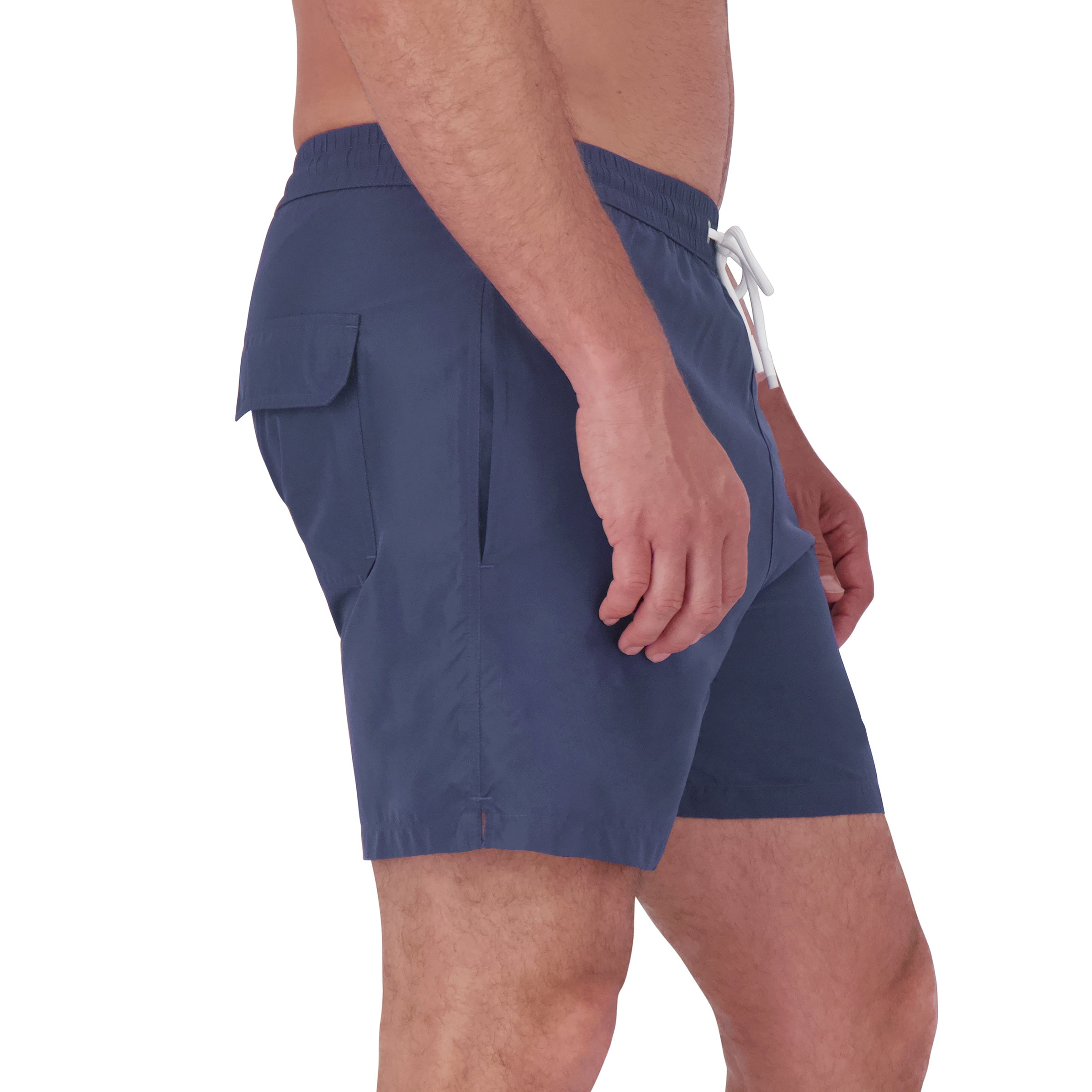 Men wearing Navy Swim Trunk