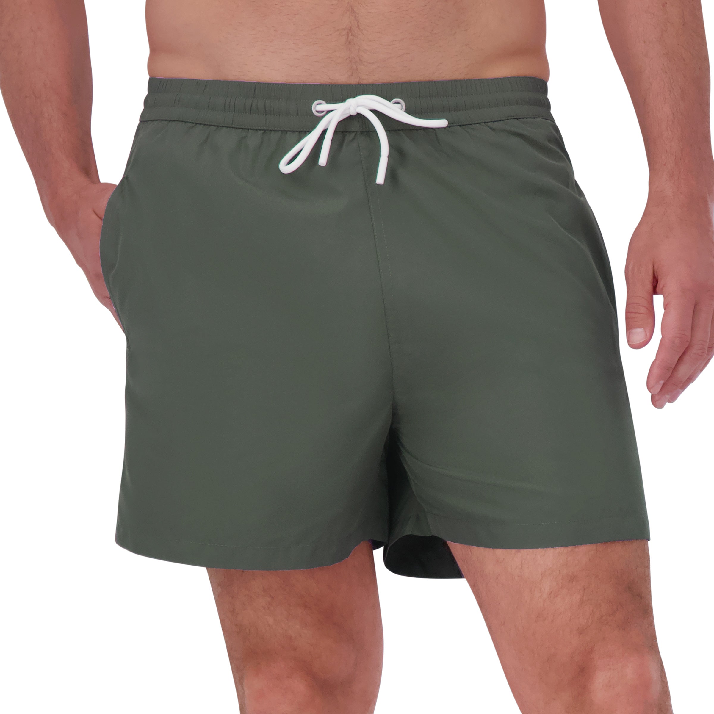 Men wearing Olive The Swim Trunk