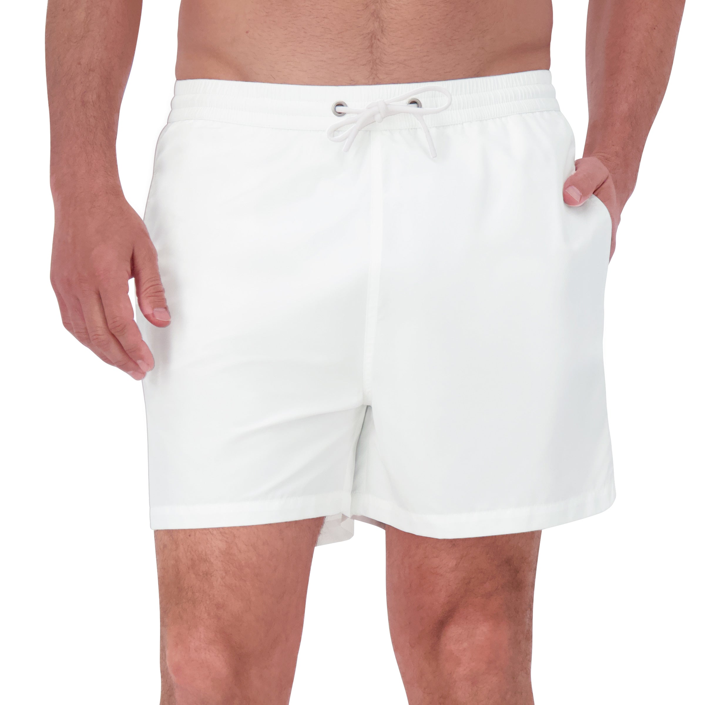 Men wearing White The Swim Trunk