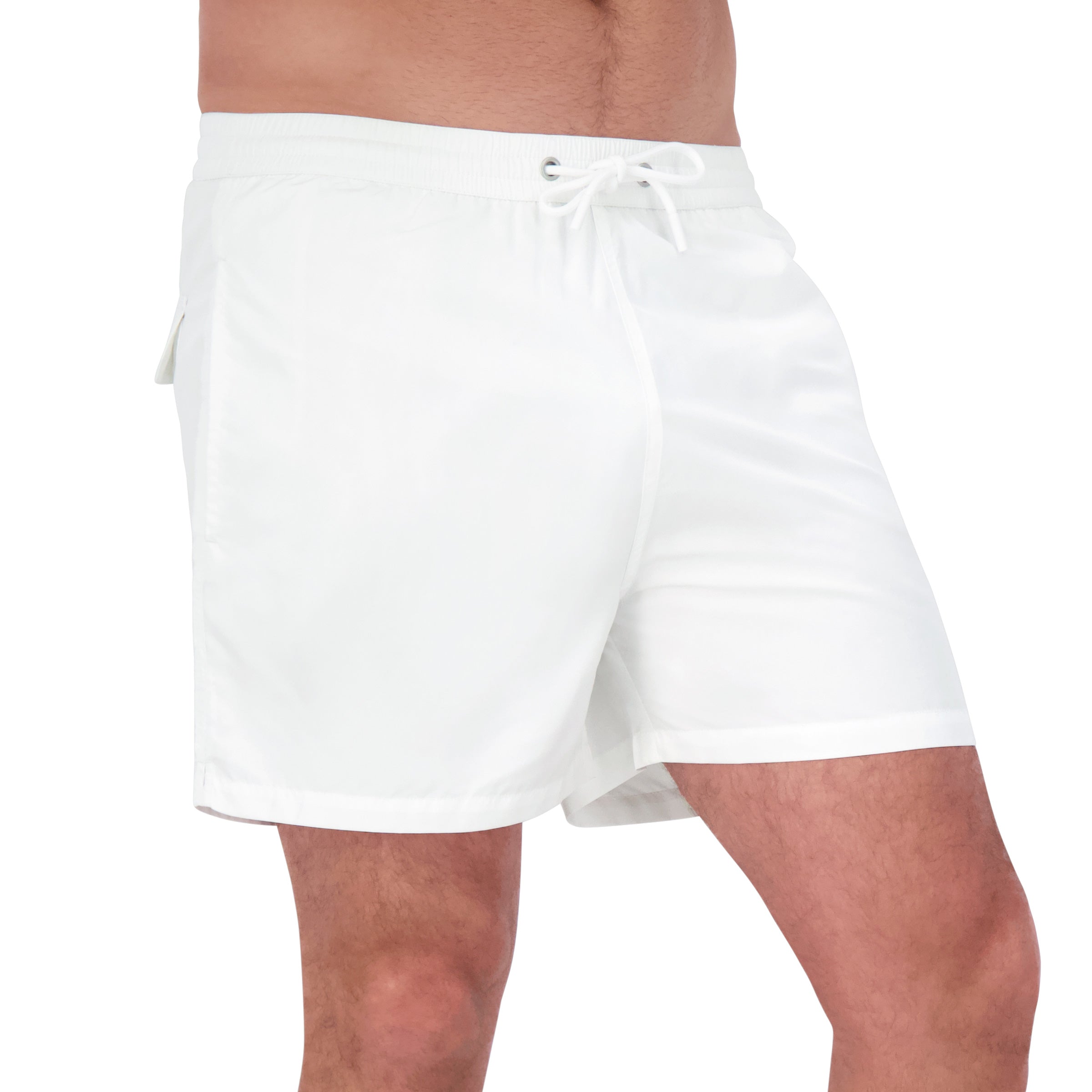 Men wearing White The Swim Trunk