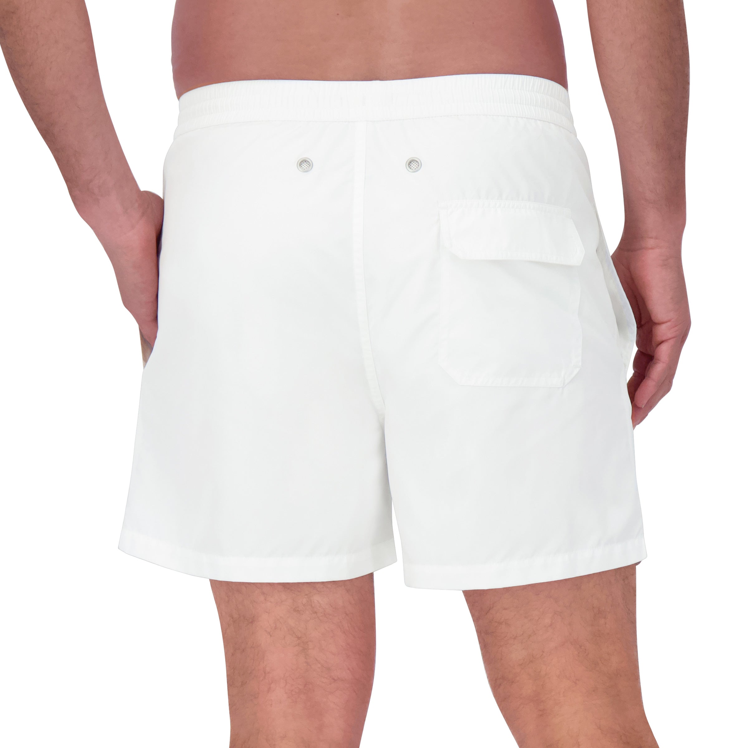 Men wearing White The Swim Trunk