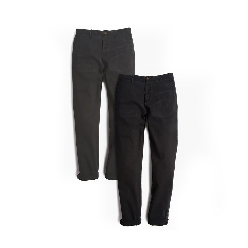  wearing Black/Dark Gray The Twill Chino Charles 2-Pack