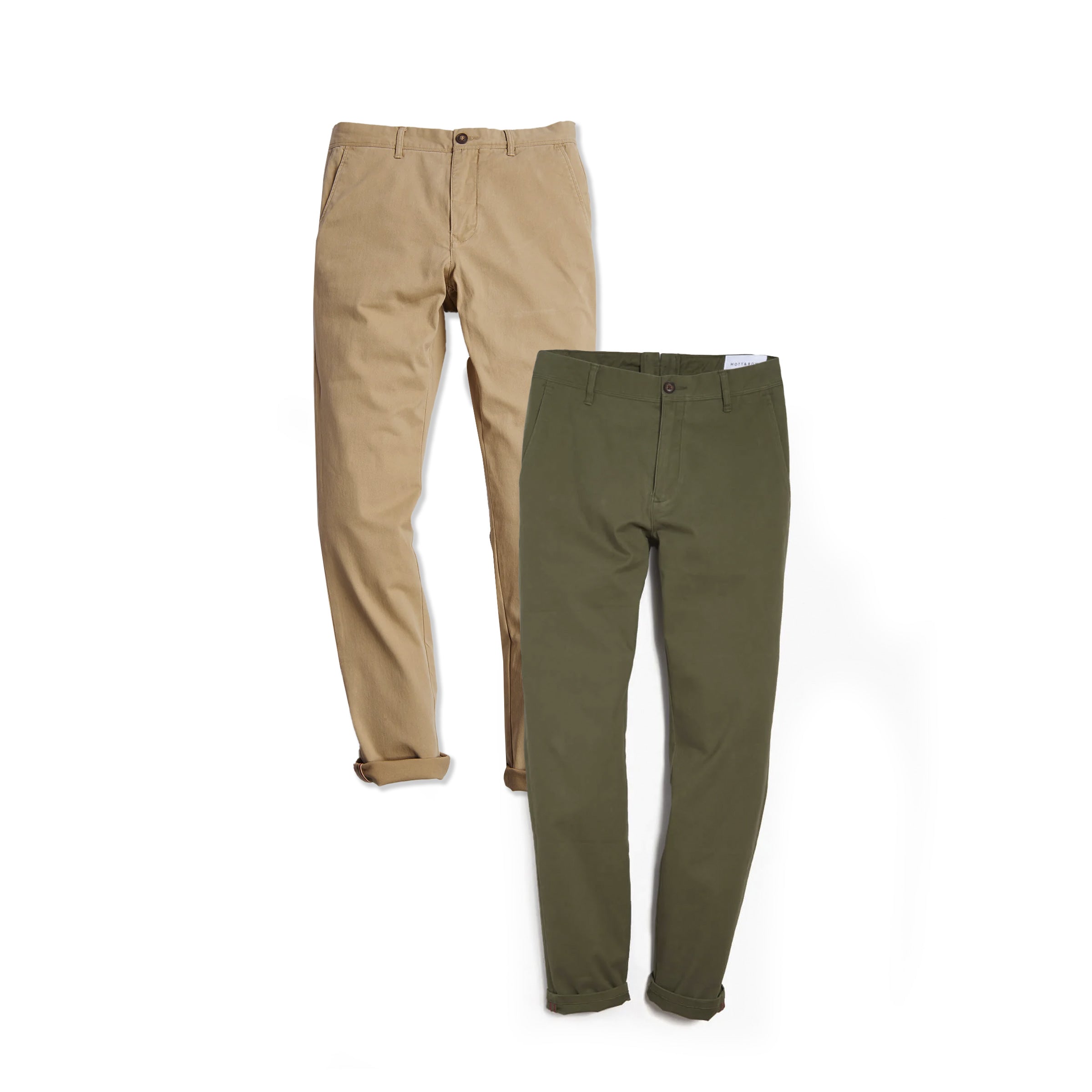  wearing Khaki/Green The Twill Chino Charles 2-Pack