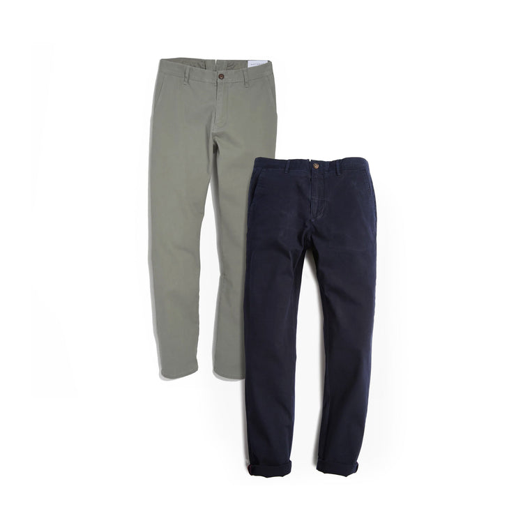  wearing Navy/Light Gray The Twill Chino Charles 2-Pack