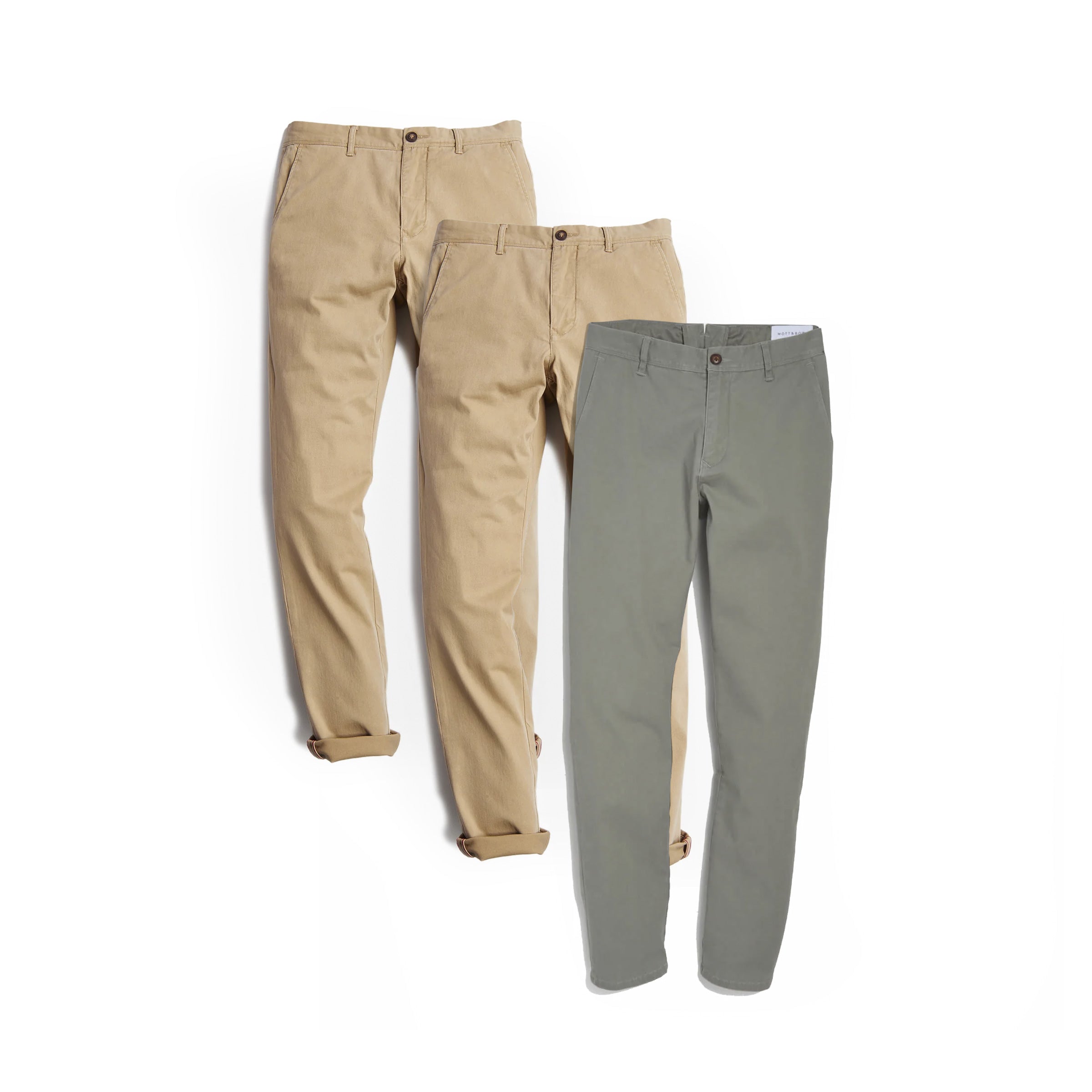  wearing Khaki/Light Gray The Twill Chino Charles 3-Pack