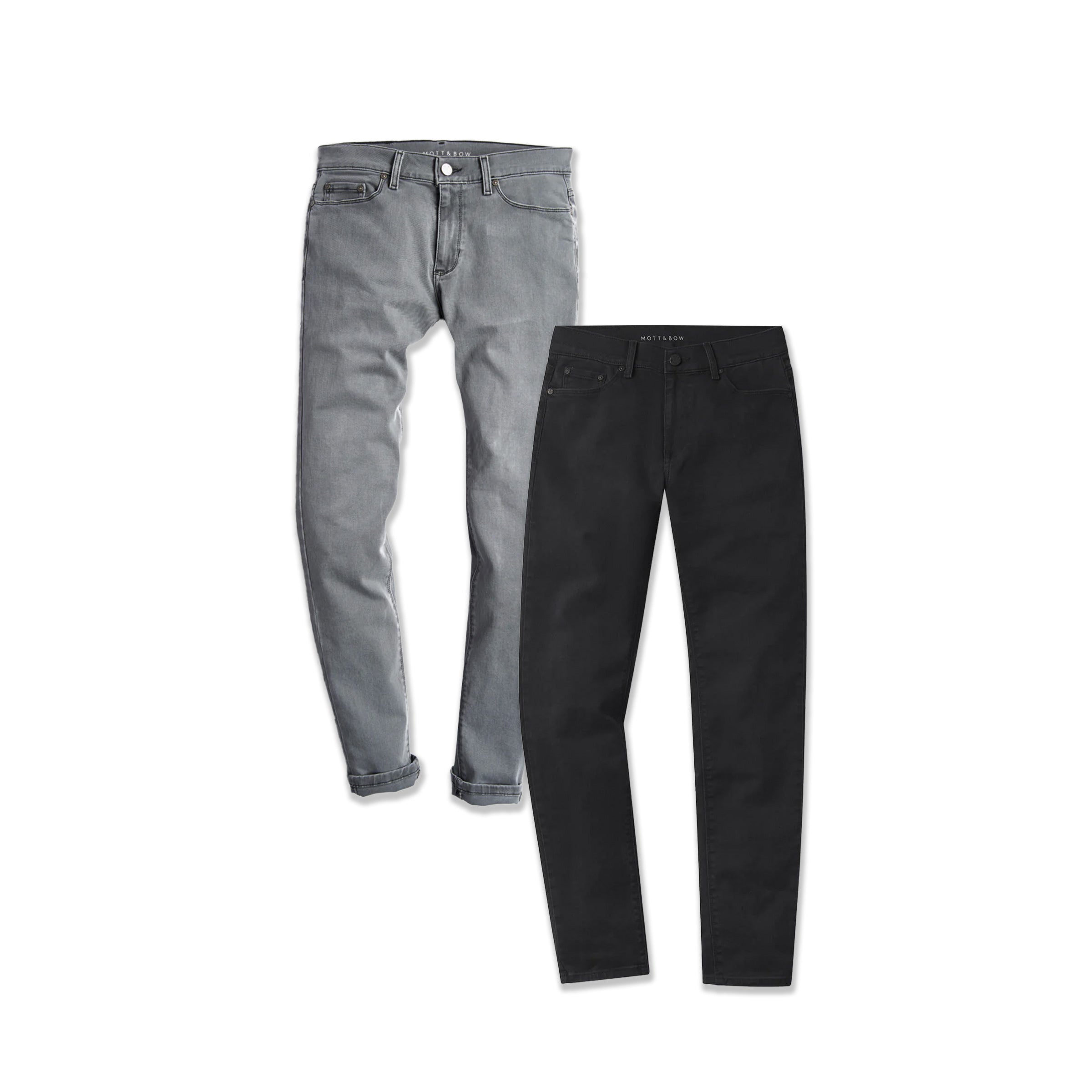  wearing Light Gray / Medium/Dark Gray Straight Stone Jeans 2-Pack