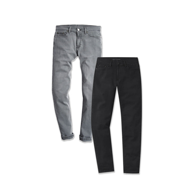  wearing Light Gray / Medium/Dark Gray Slim Stone Jeans 2-Pack