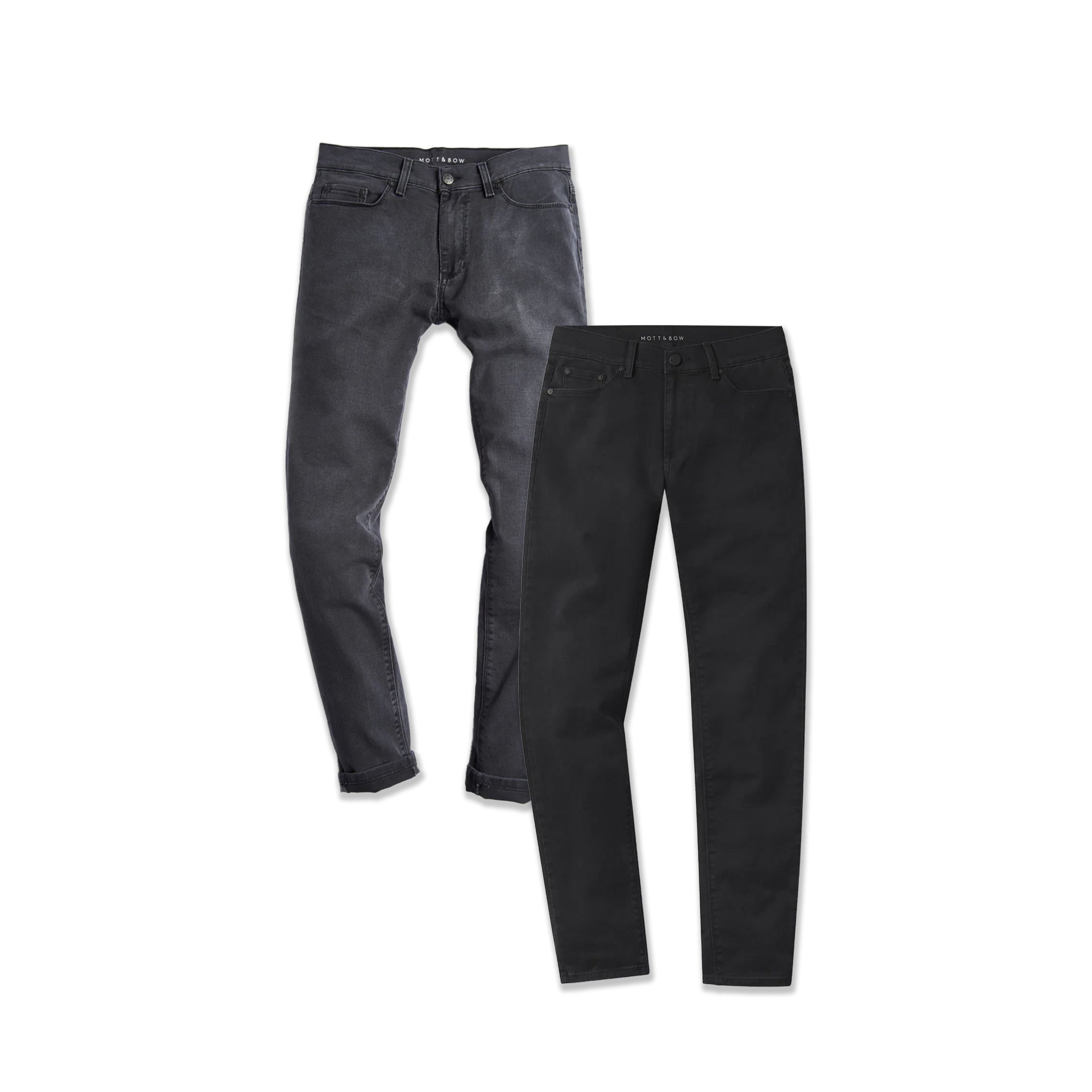  wearing Medium Gray / Medium/Dark Gray Slim Stone Jeans 2-Pack