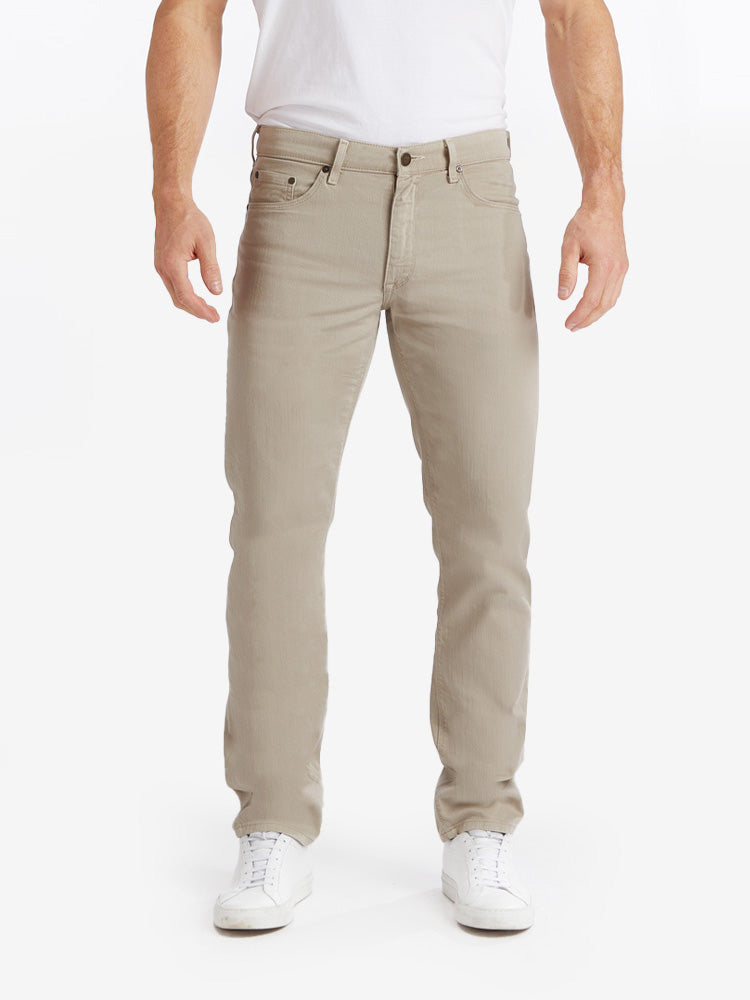 Khaki best sale tapered jeans