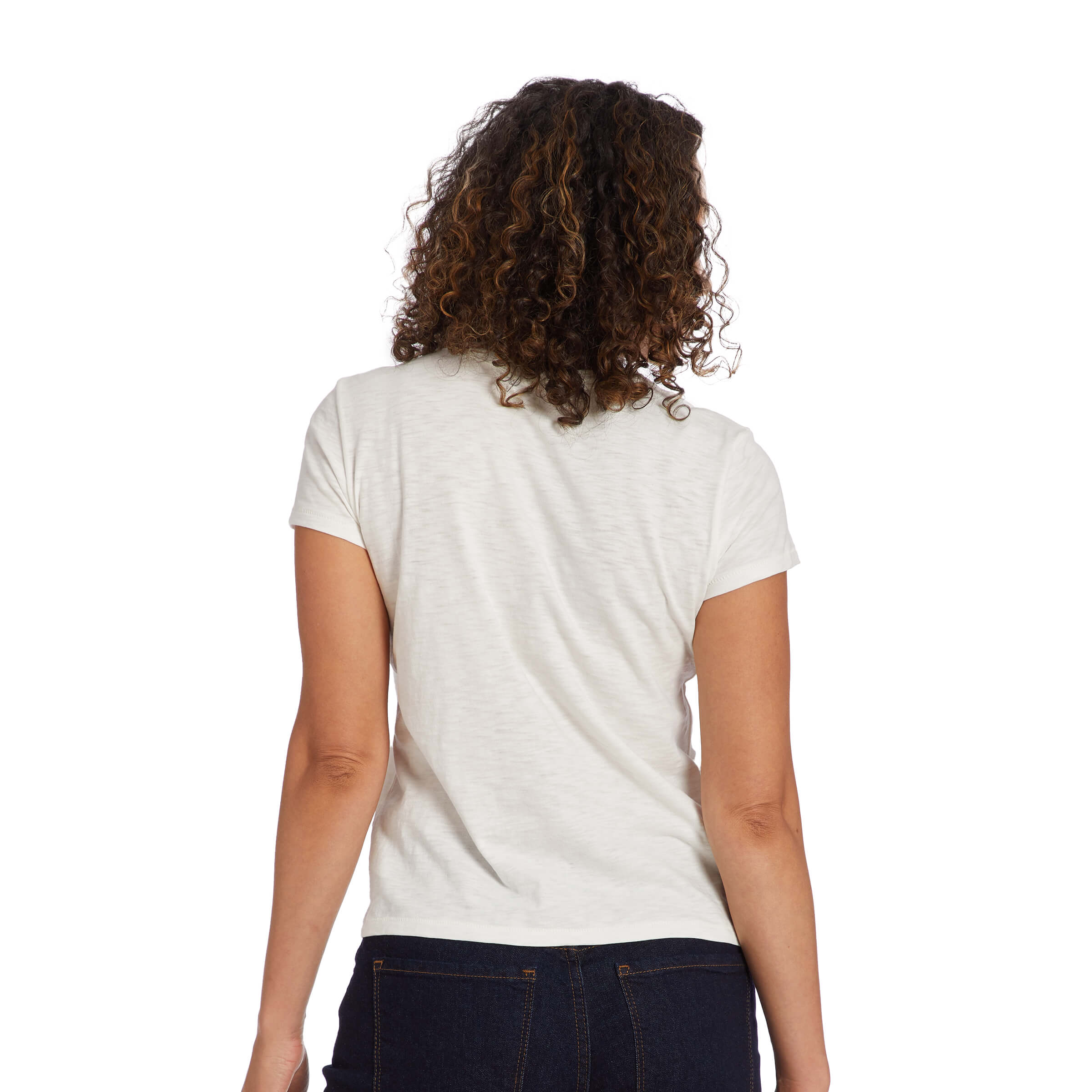 Women wearing Hueso Classic Crew Slub Tee