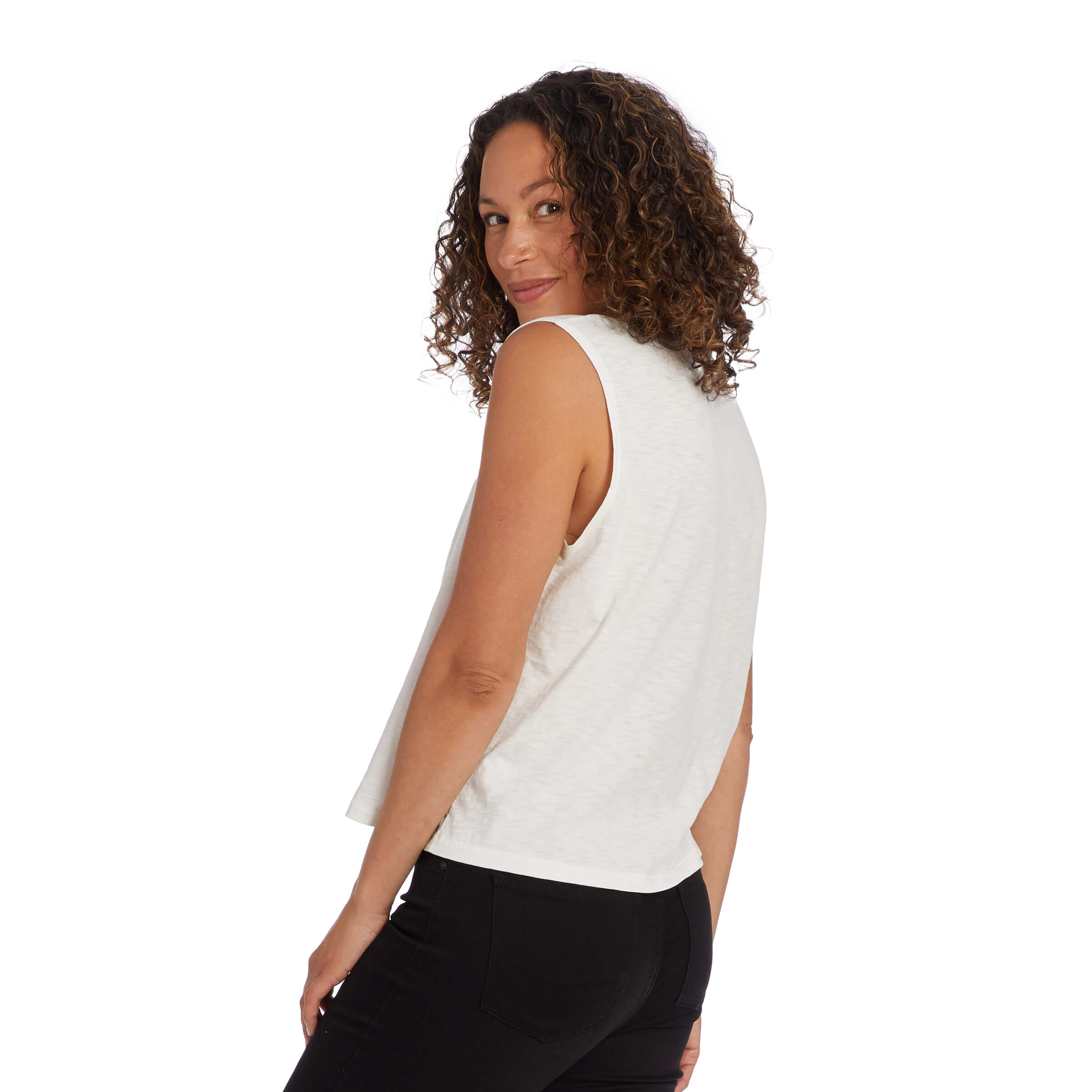 Women wearing Hueso Relaxed Slub Tank Tee