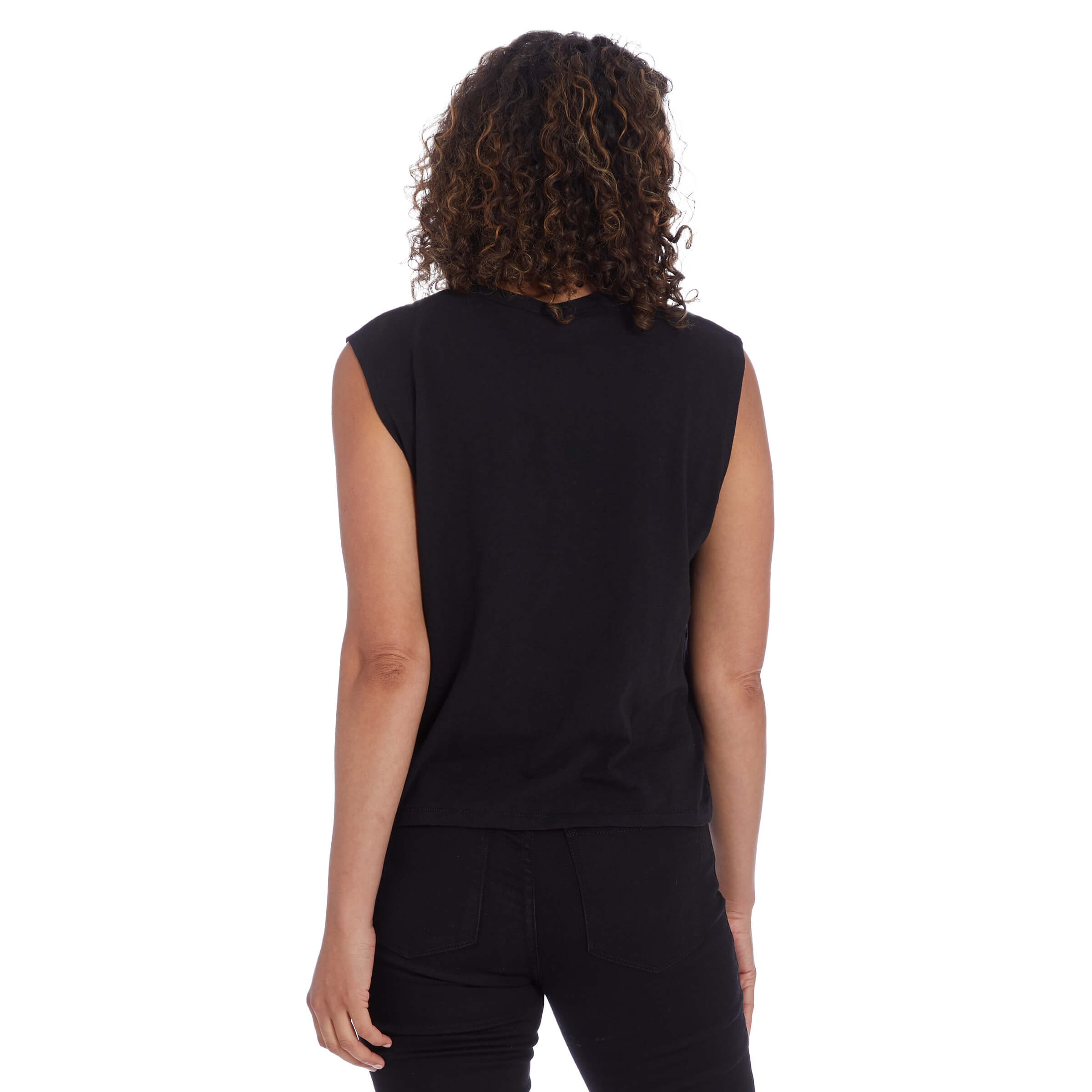 Women wearing Negro Relaxed Slub Tank Tee