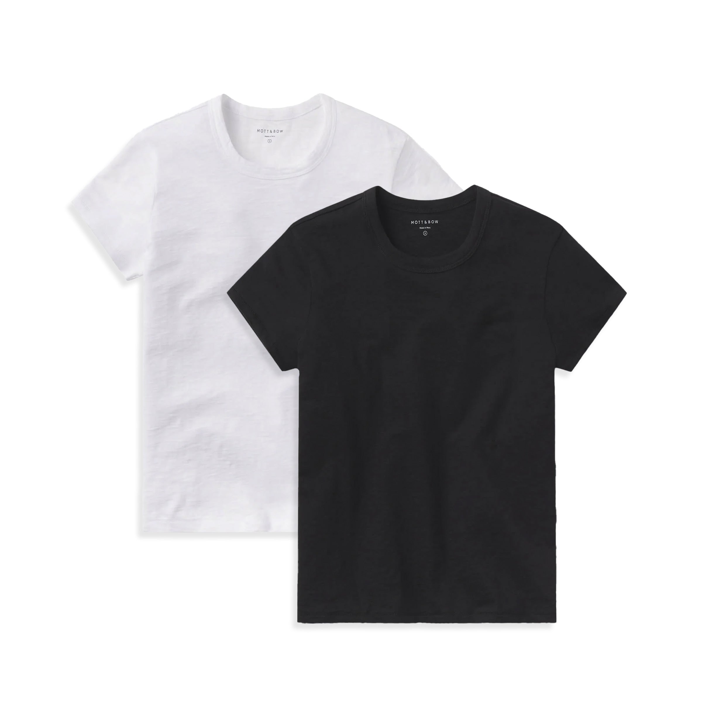  wearing White/Black Classic Crew Slub 2-Pack