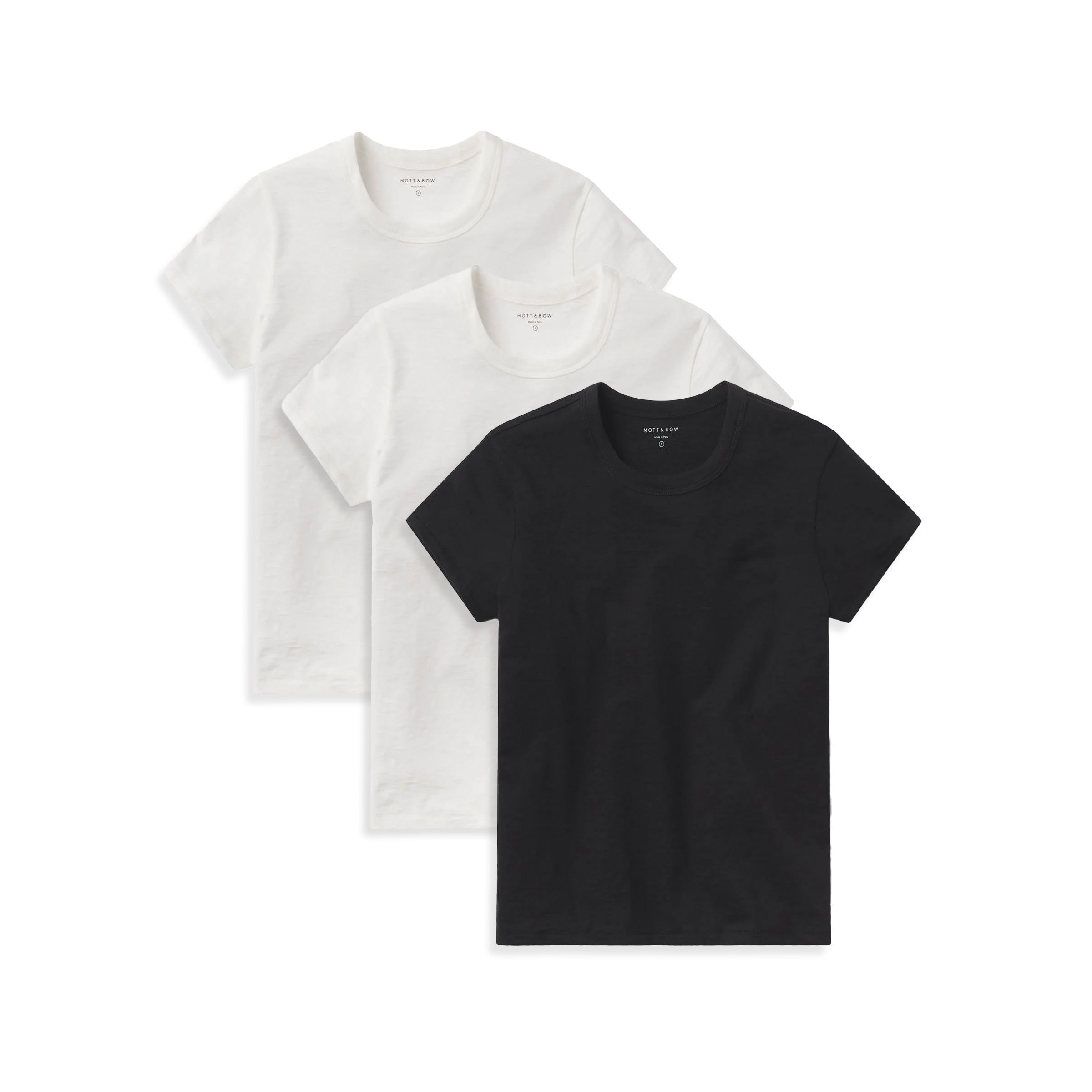  wearing Bone/Bone/Black Classic Crew Slub 3-Pack