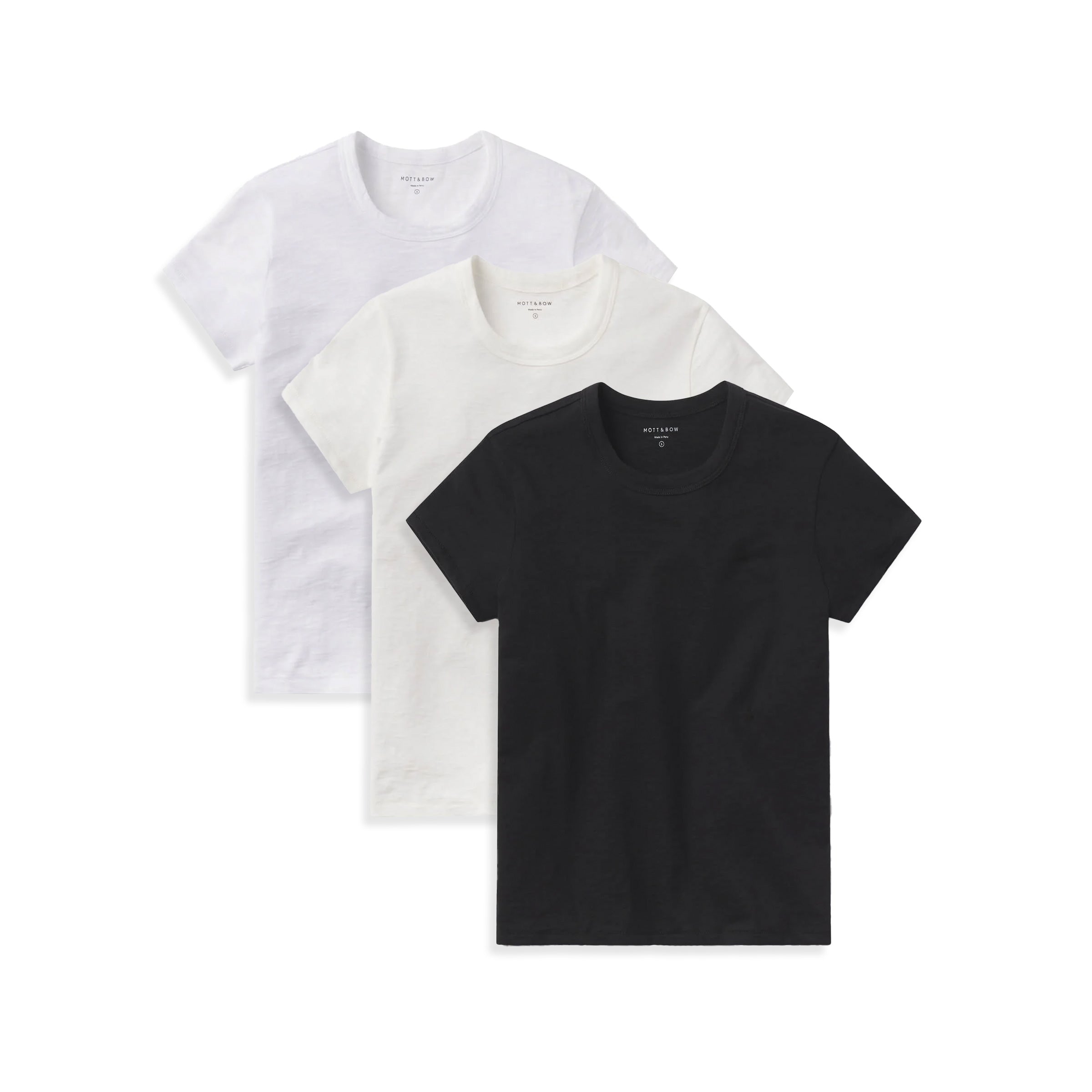  wearing White/Bone/Black Classic Crew Slub 3-Pack