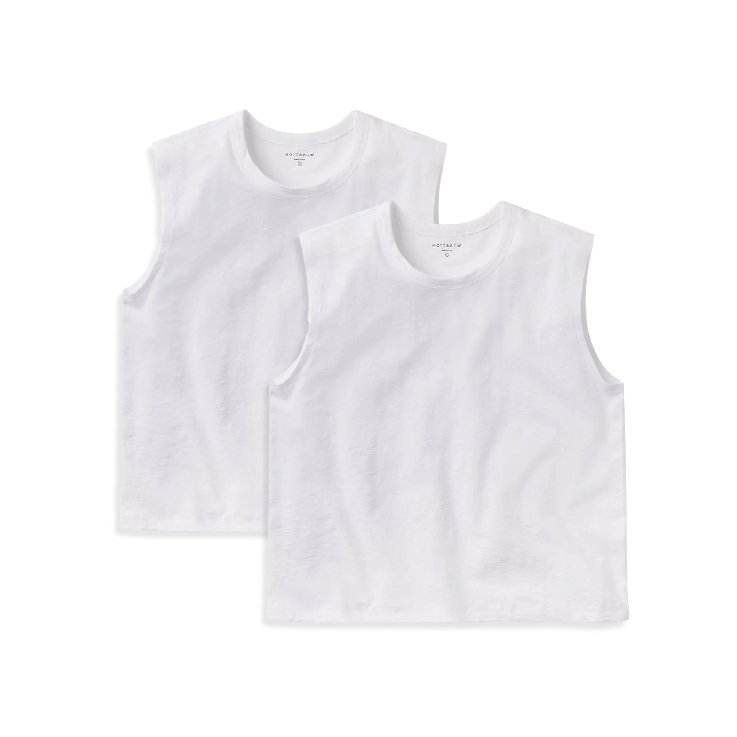  wearing White Relaxed Slub Tank 2-Pack