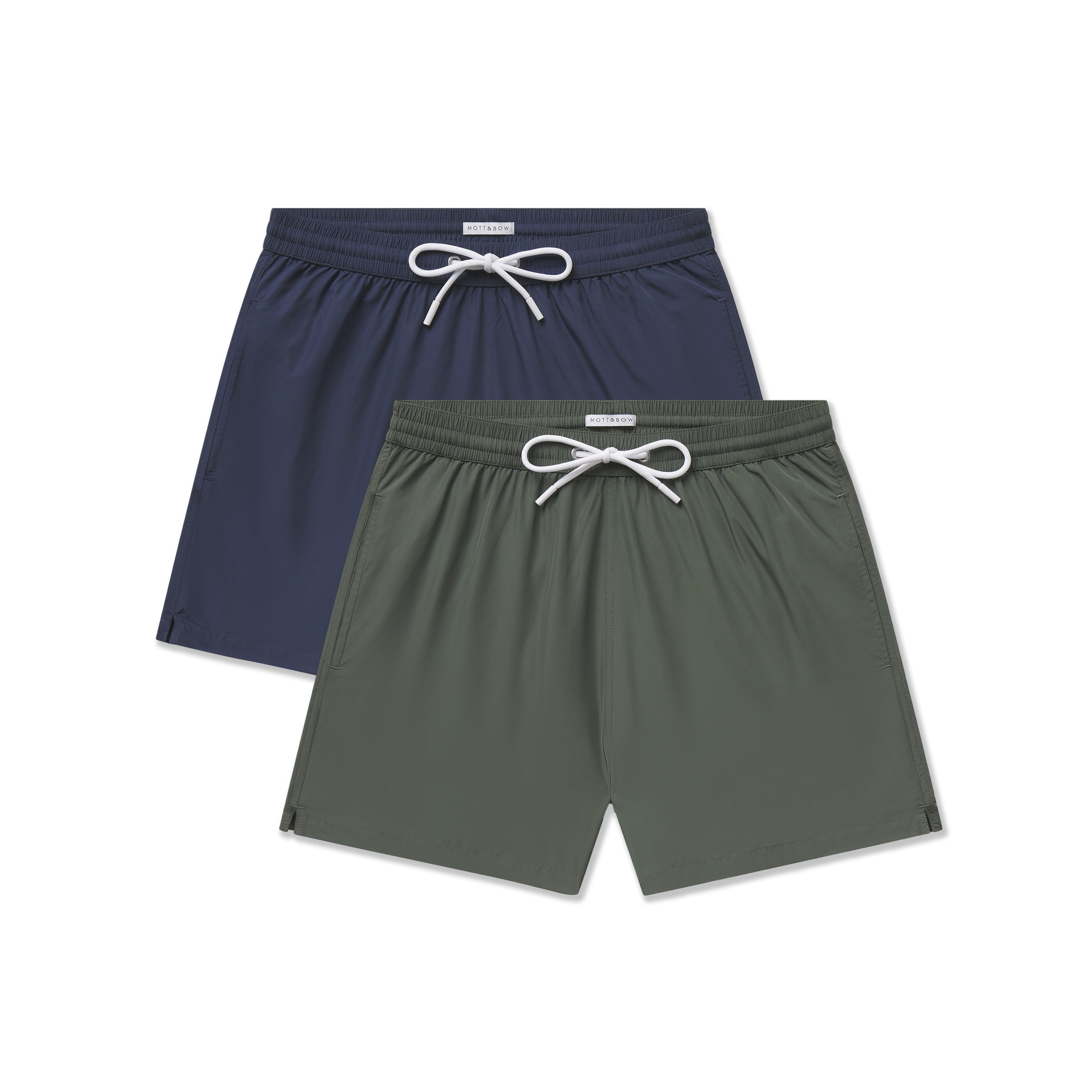  wearing Navy/Olive The Swim Trunk 2-Pack