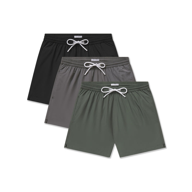  wearing Olive/Dark Gray/Black The Swim Trunk 3-Pack