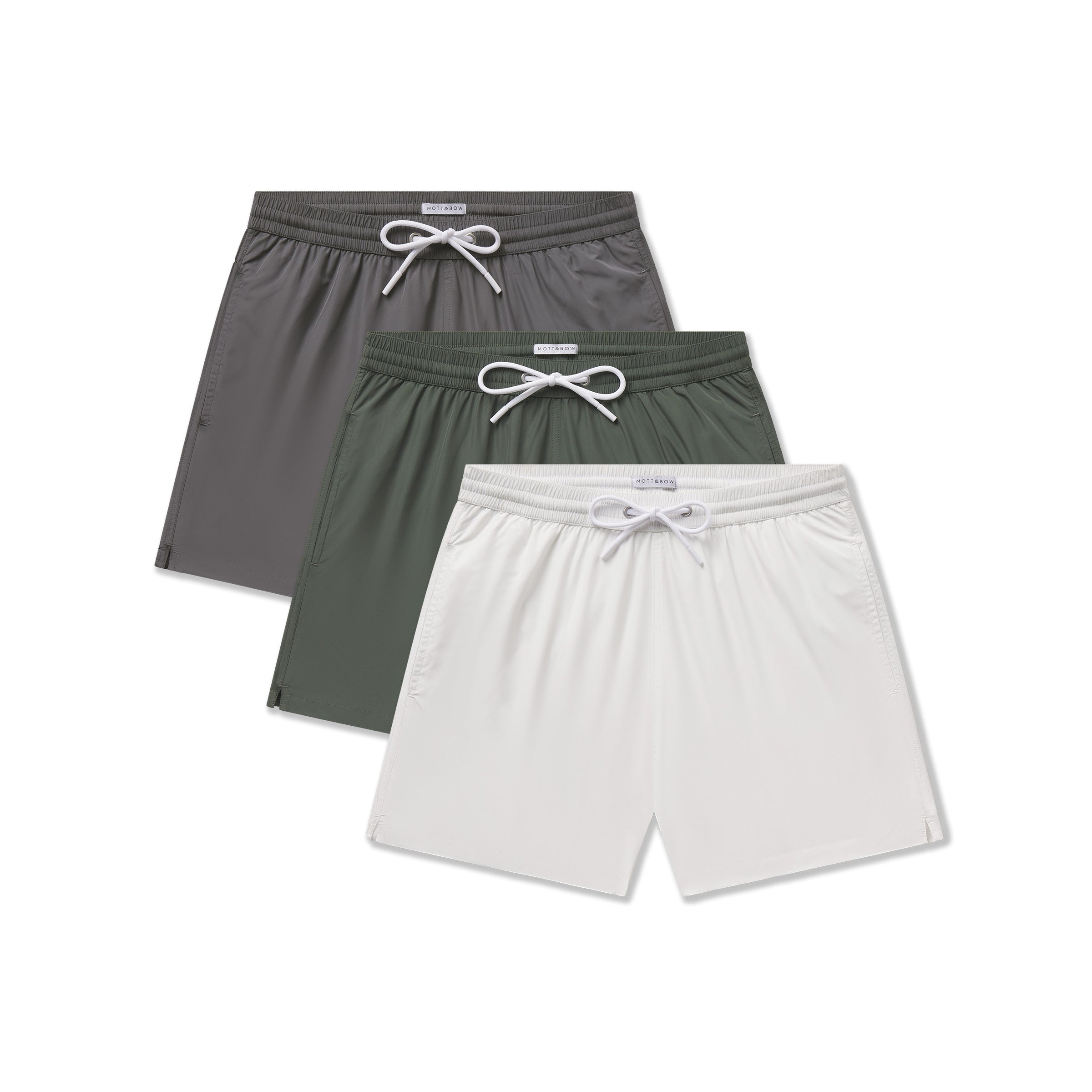  wearing White/Dark Gray/Olive The Swim Trunk 3-Pack