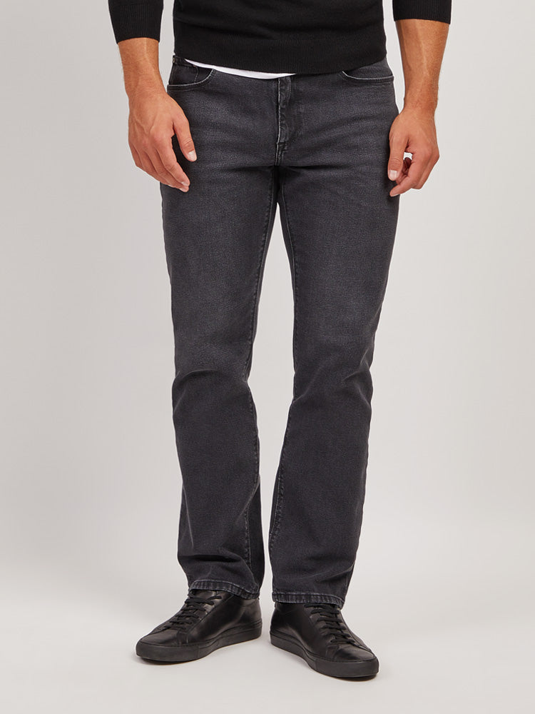 Men wearing Dark Gray Straight Allen Jeans