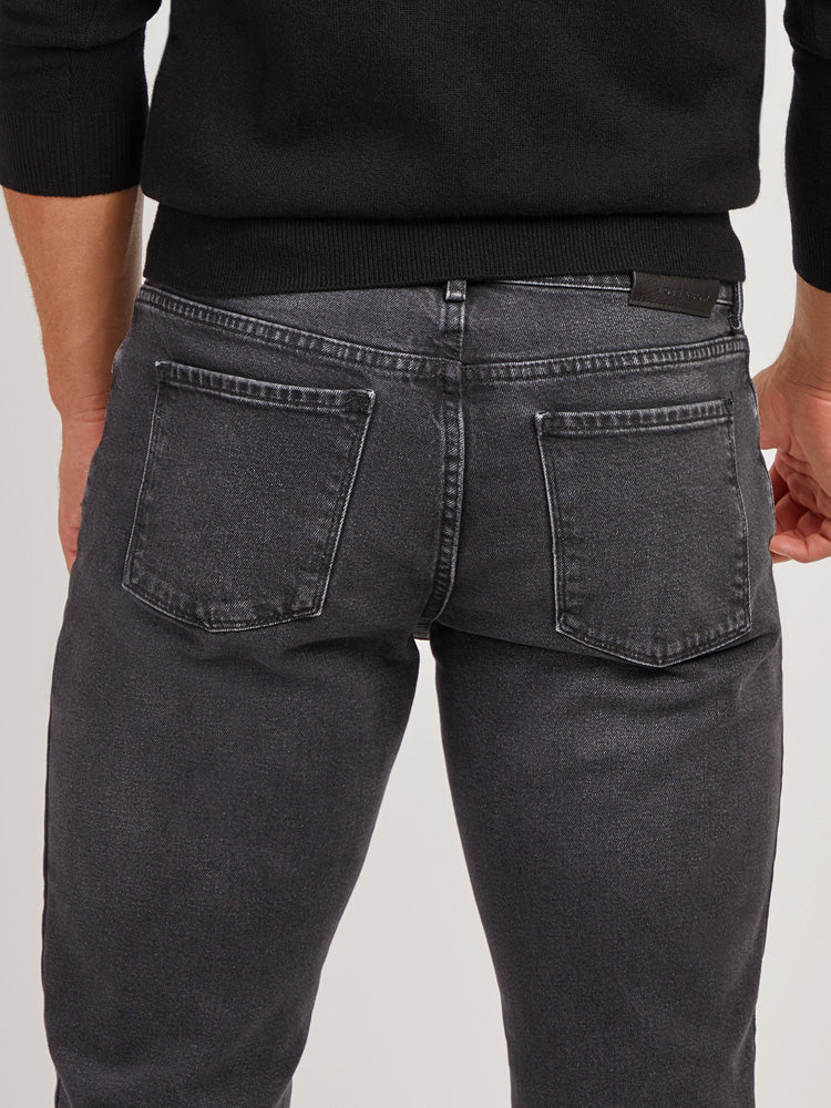 Men wearing Dark Gray Straight Allen Jeans