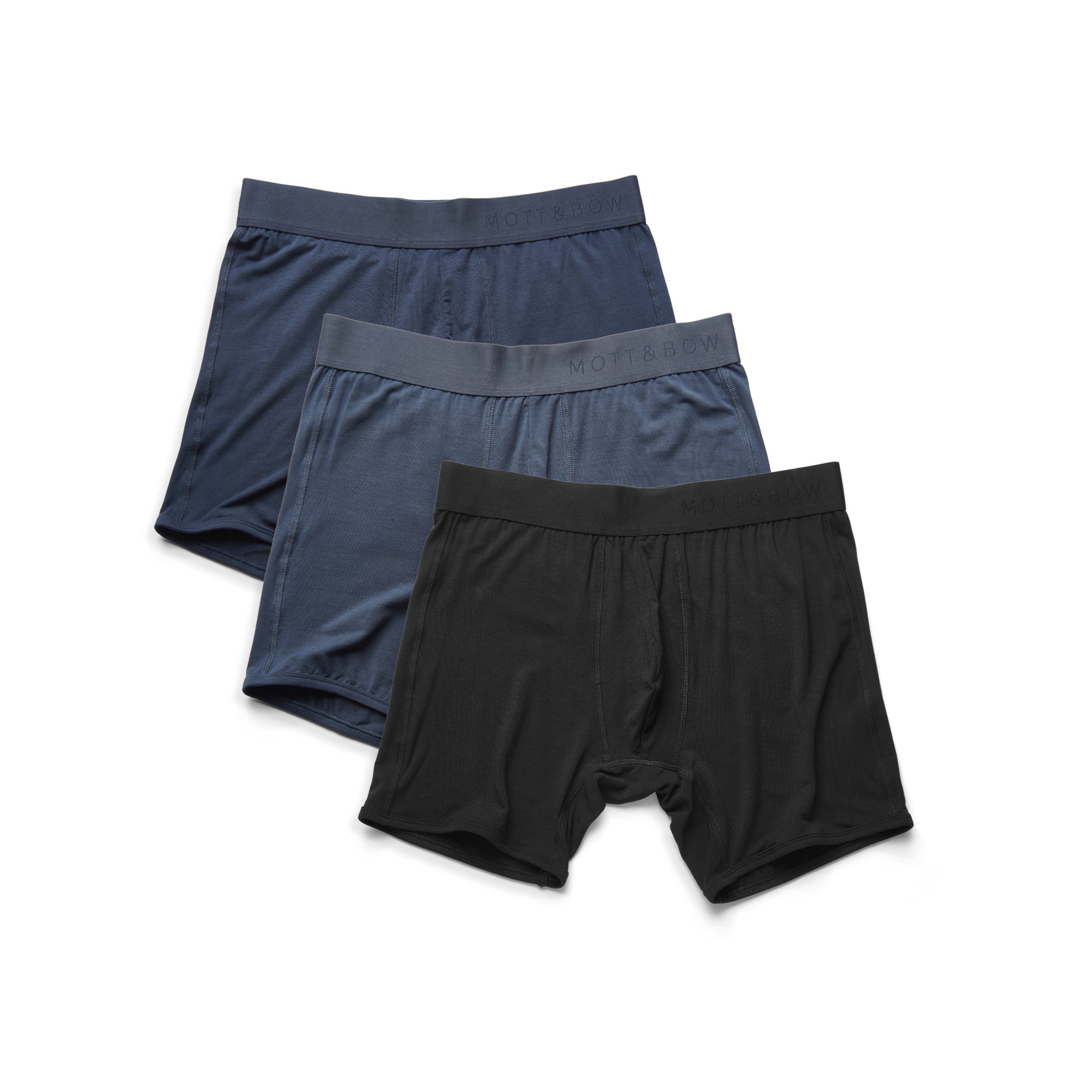  wearing Steel Gray/Navy/Black Boxer Brief 3-Pack