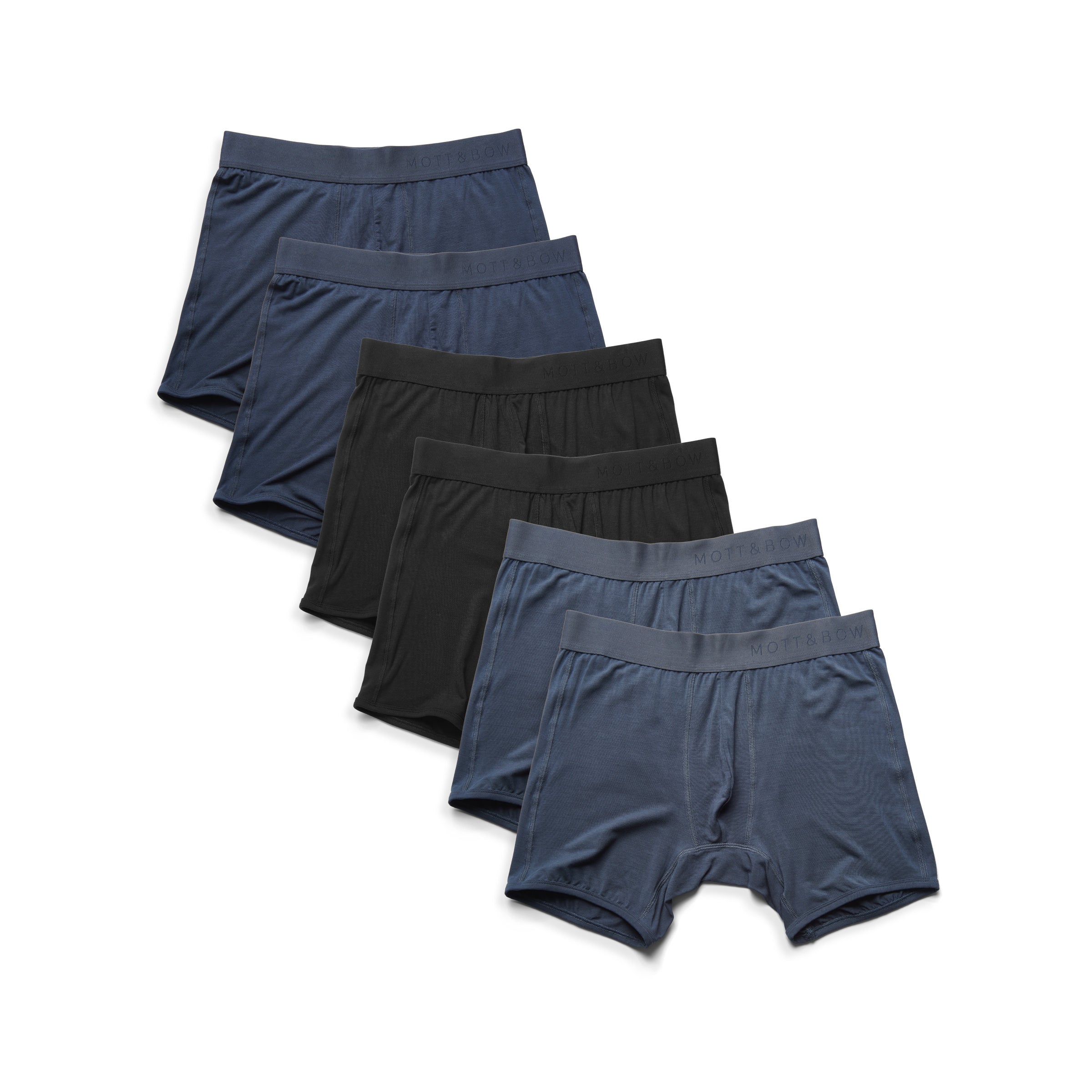  wearing Steel Gray/Navy/Black Boxer Brief 6-Pack