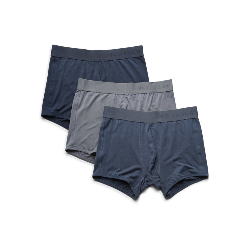  wearing Navy/Steel Gray/Gray Trunks 3-Pack