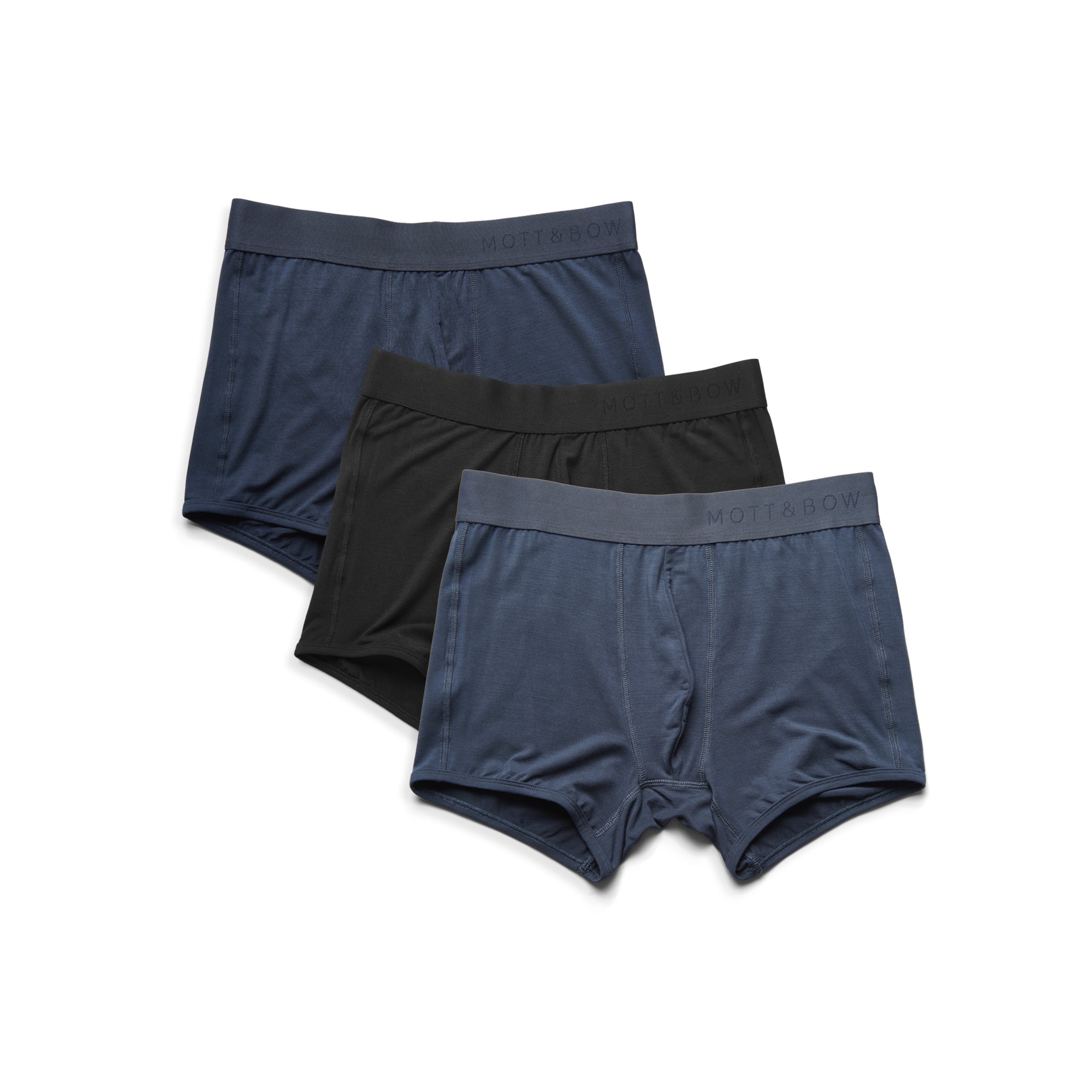  wearing Steel Gray/Navy/Black Trunks 3-Pack