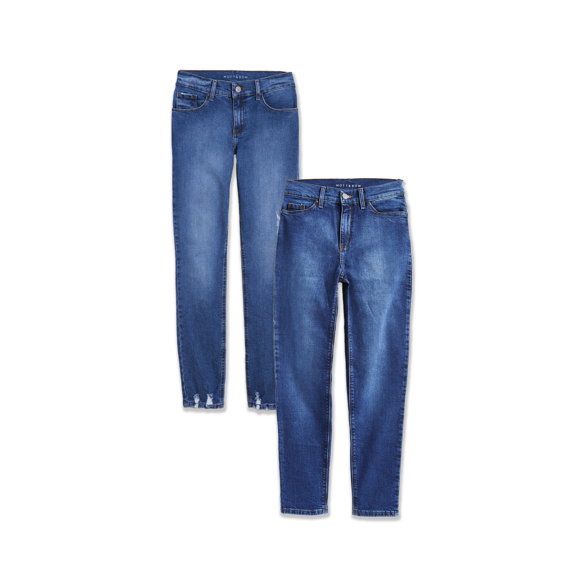  wearing Light/Medium Blue / Medium/Dark Blue Slim Straight Ridge 2-Pack