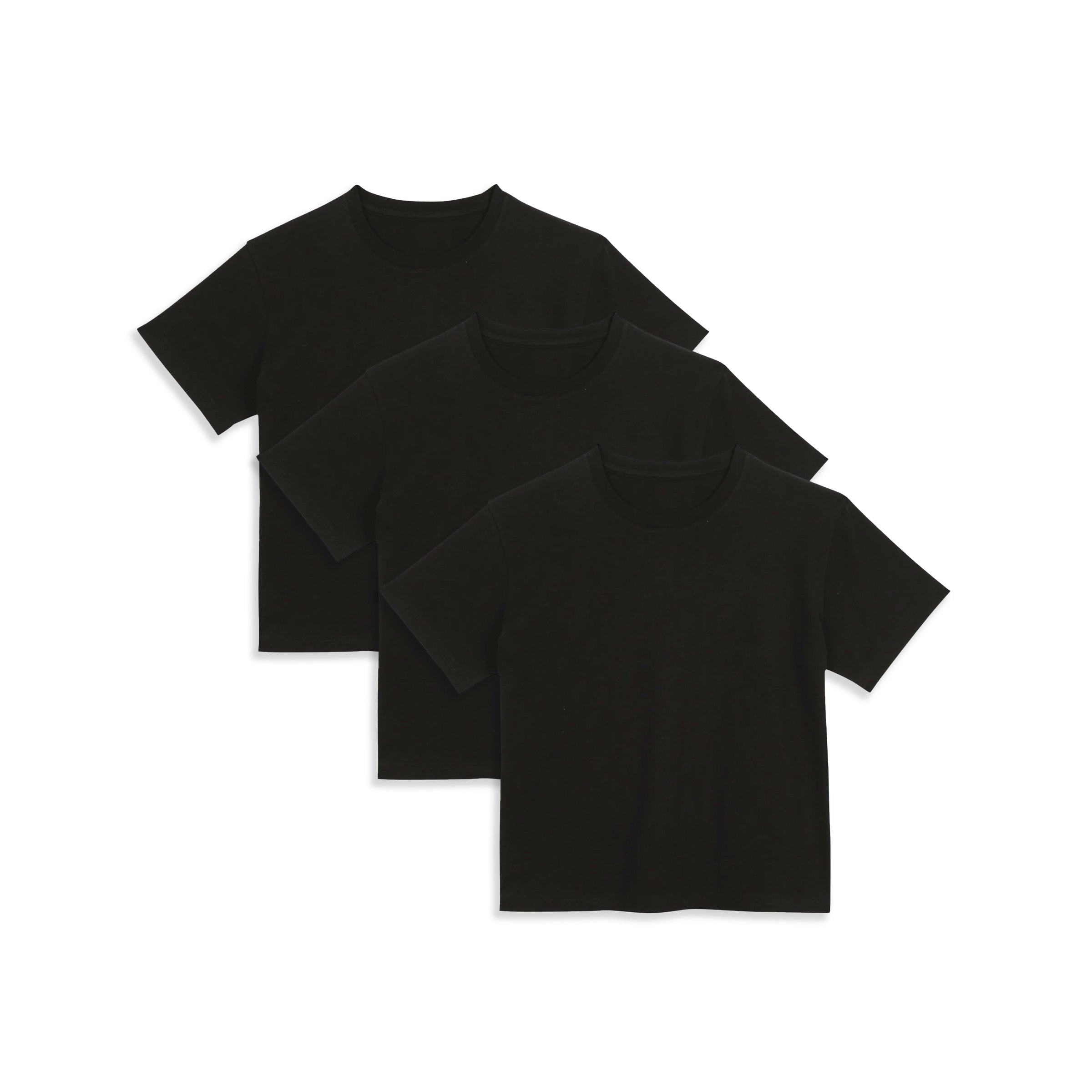  wearing Black The Cotton Boxy Crew Tee 3-Pack