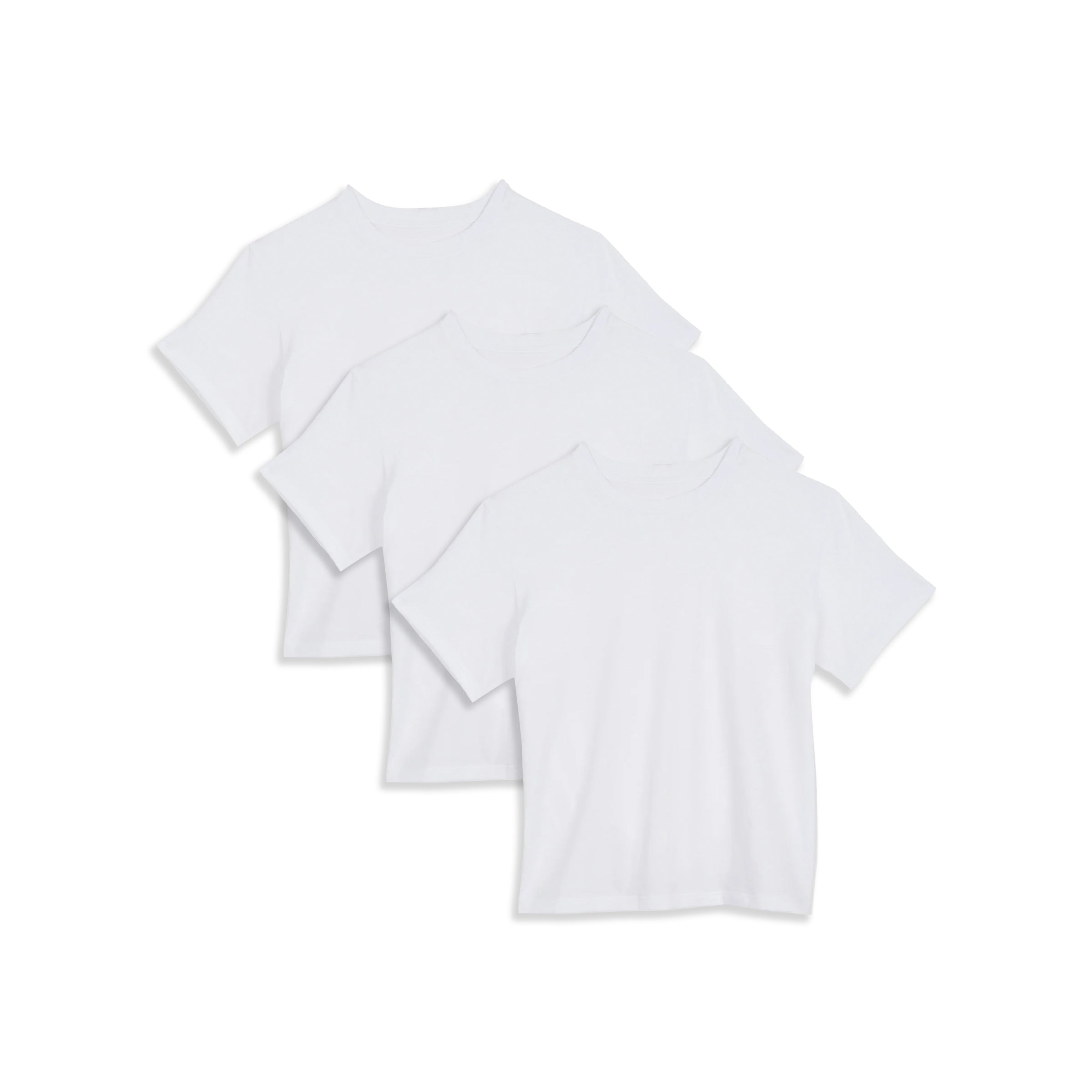  wearing White The Cotton Boxy Crew Tee 3-Pack