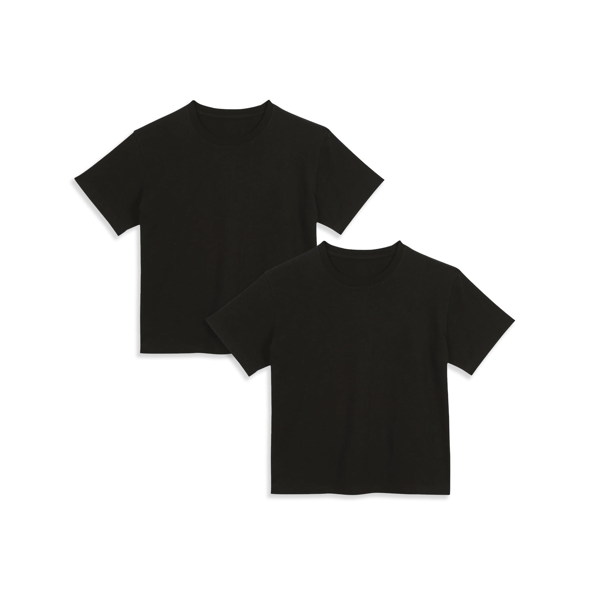  wearing Black The Cotton Boxy Crew Tee 2-Pack