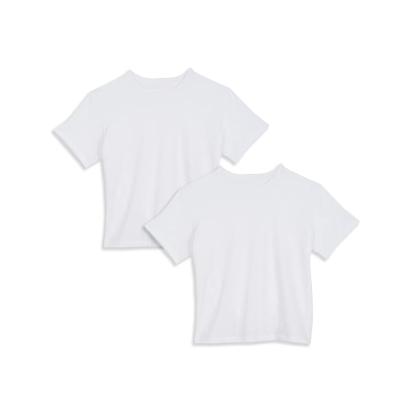  wearing White The Cotton Boxy Crew Tee 2-Pack