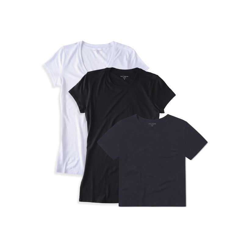 Women wearing Default Title Set 18: Bestselling Marcy Short-Sleeved Tees - 3-Pack