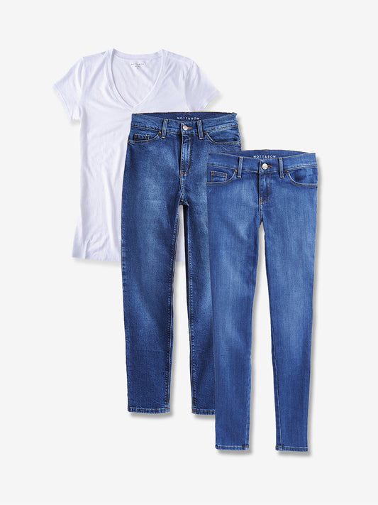 Set 01: 2 pair of Jeans + 1 Marcy Tee femmes