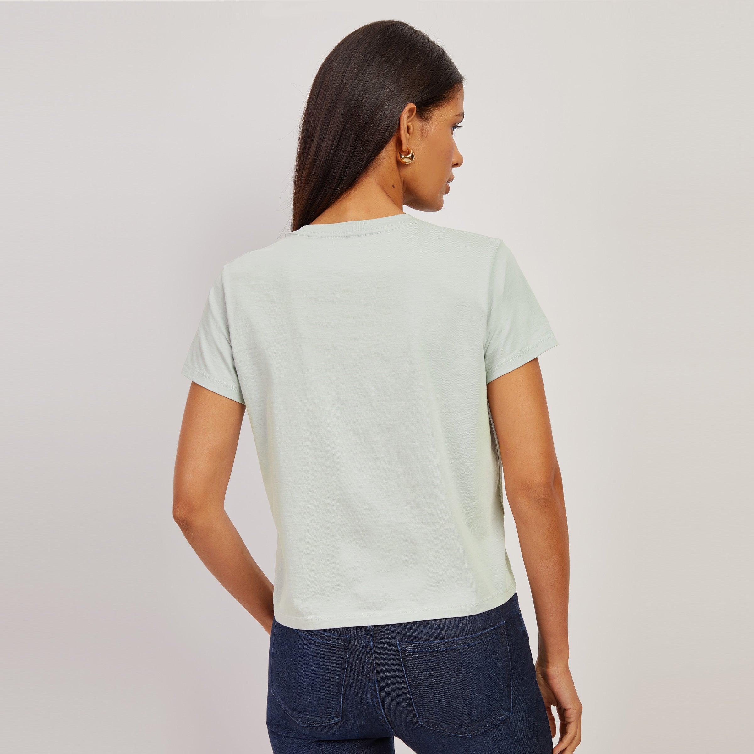 Women wearing Honeydew The Cotton Boxy Crew Tee