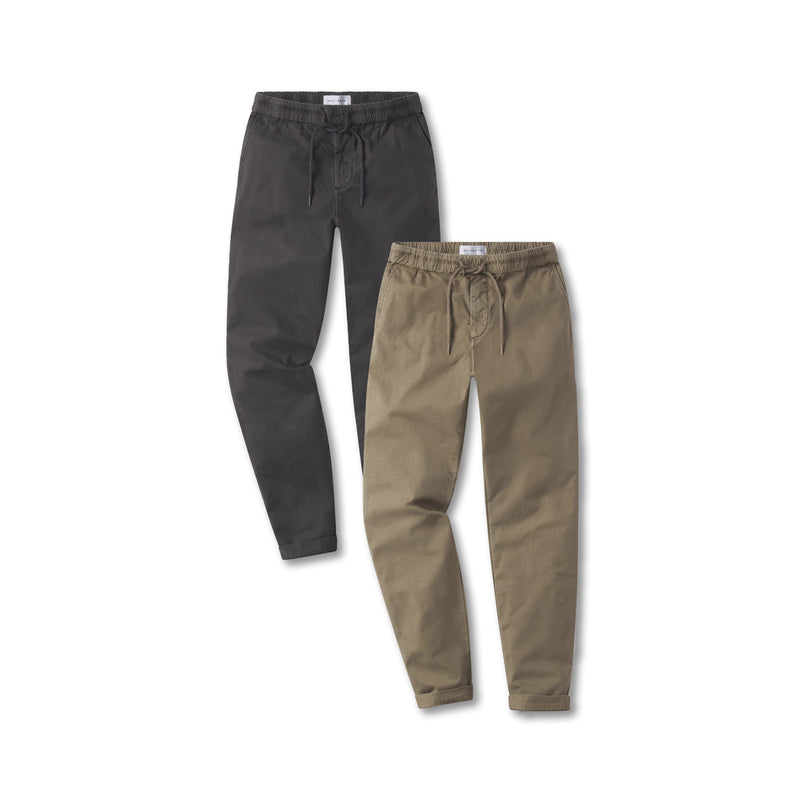  wearing Khaki/Dark Gray The Leisure Pants 2-Pack