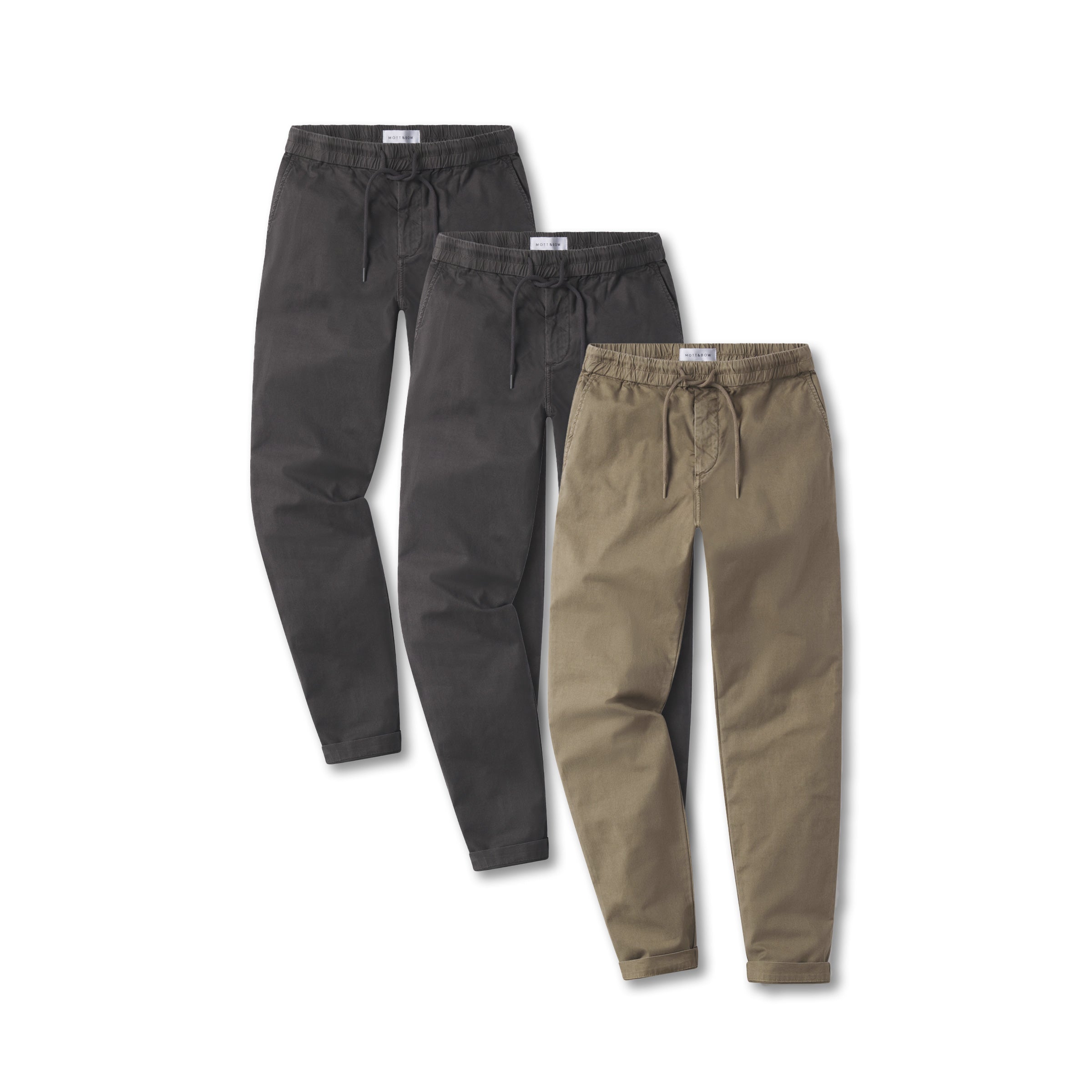  wearing 2 Dark Gray/Khaki The Leisure Pants 3-Pack