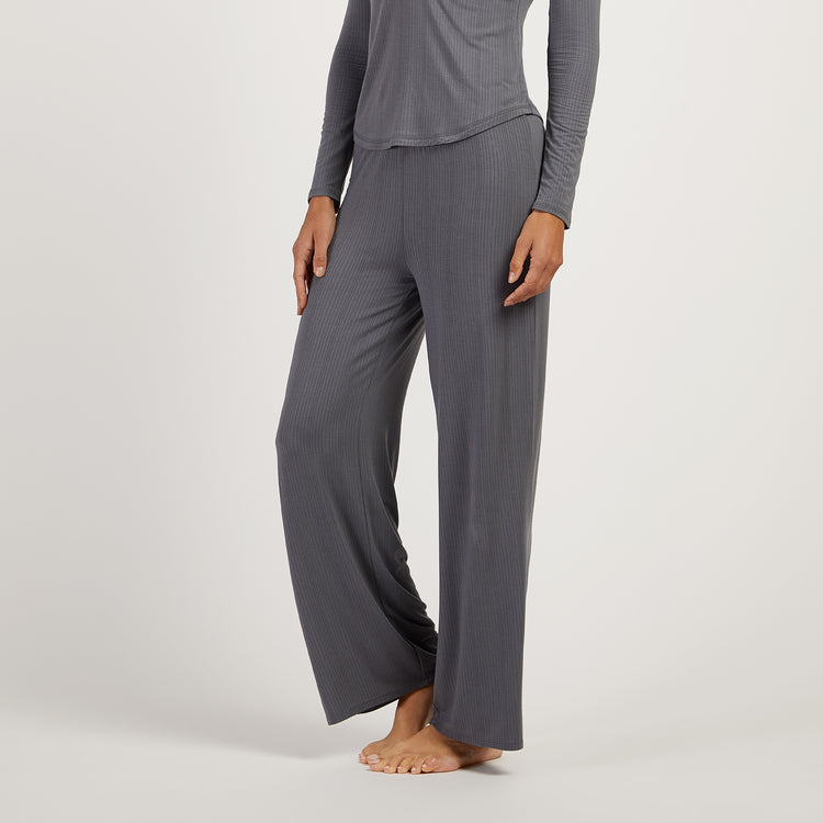 Women wearing Granite Lounge Wide Leg Pants