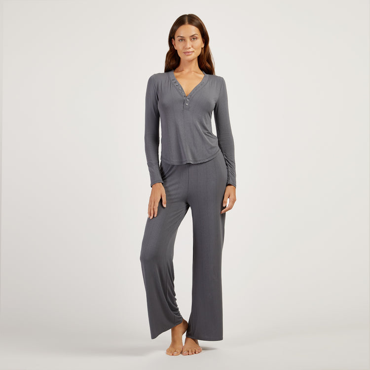 Women wearing Granite Lounge Wide Leg Pants