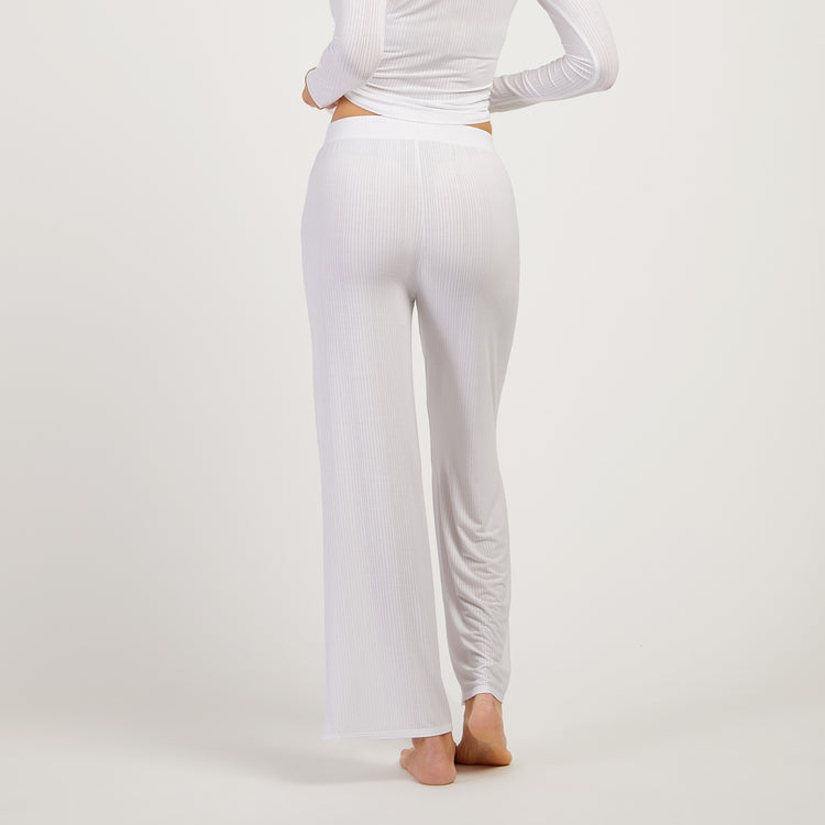 Women wearing White Lounge Wide Leg Pants