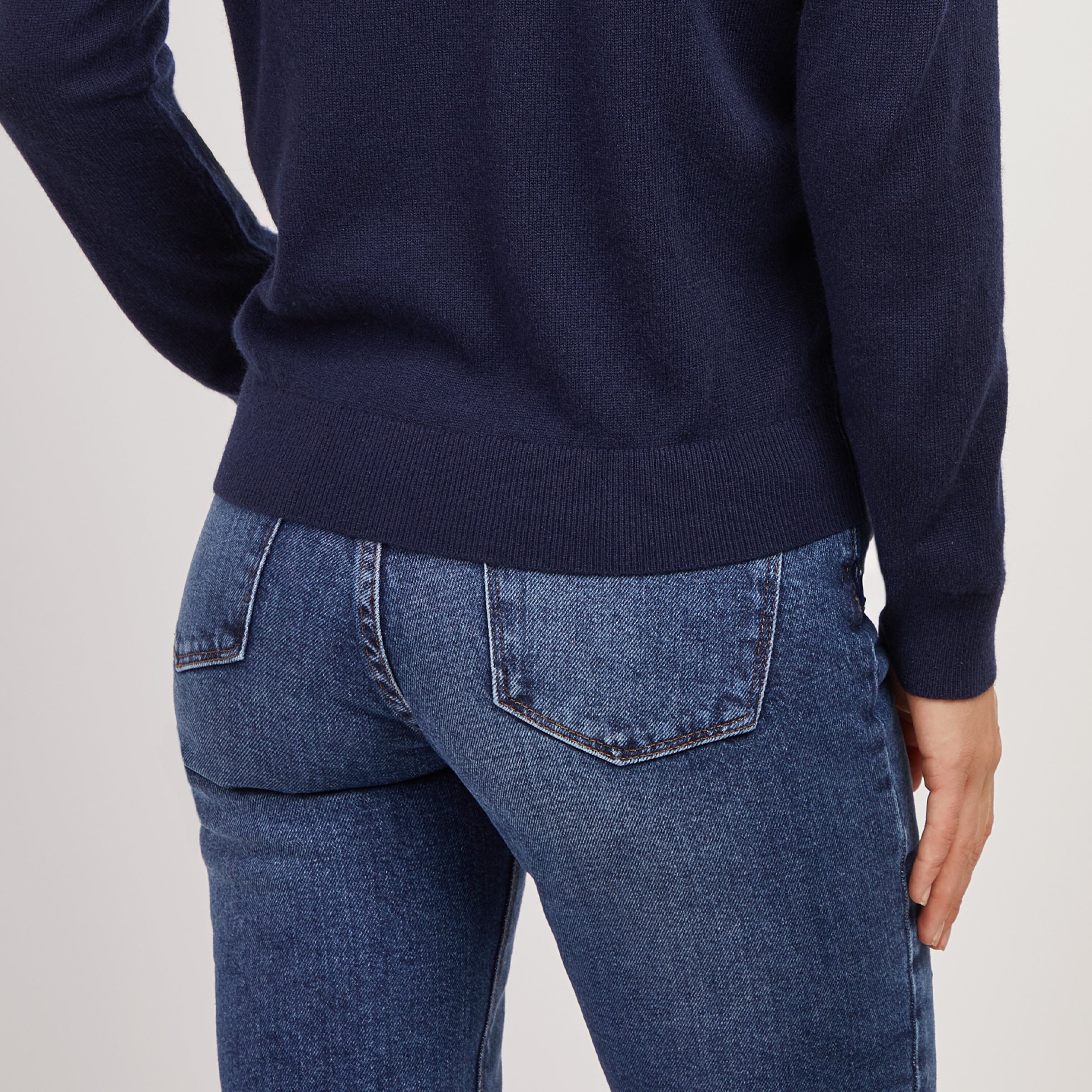 Women wearing Light/Medium Blue Mom Oliver Jeans