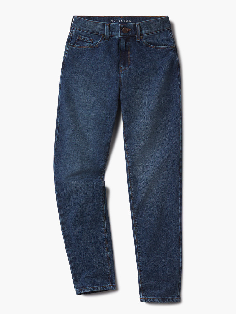 Women wearing Light/Medium Blue Mom Oliver Jeans