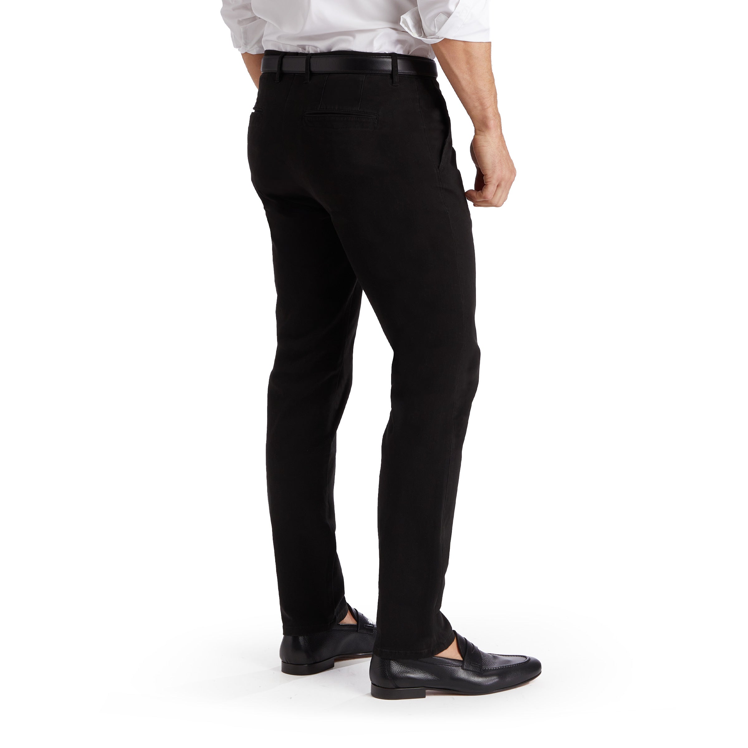 Men wearing Black Twill Chino Charles