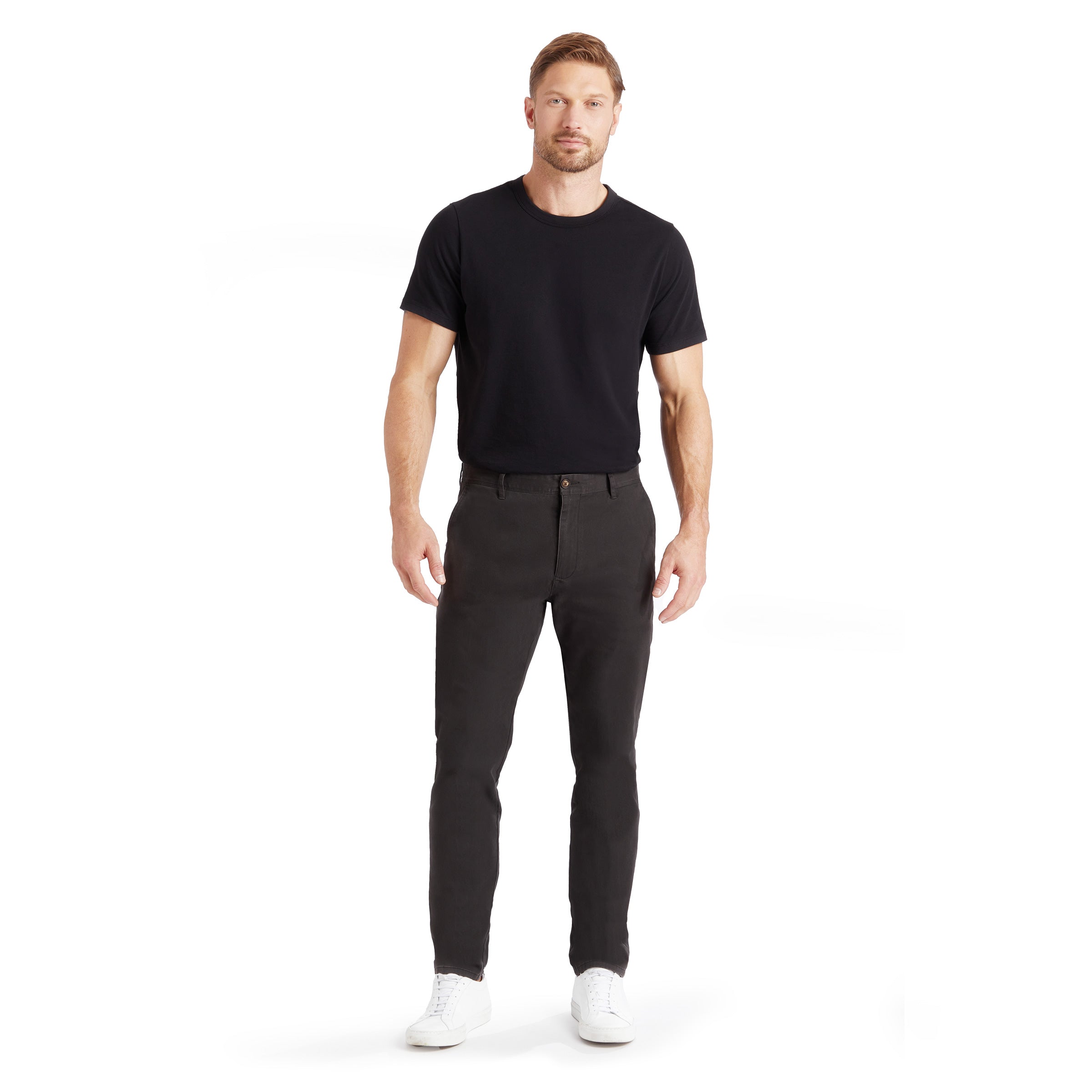 Men wearing Gris oscuro Twill Chino Charles