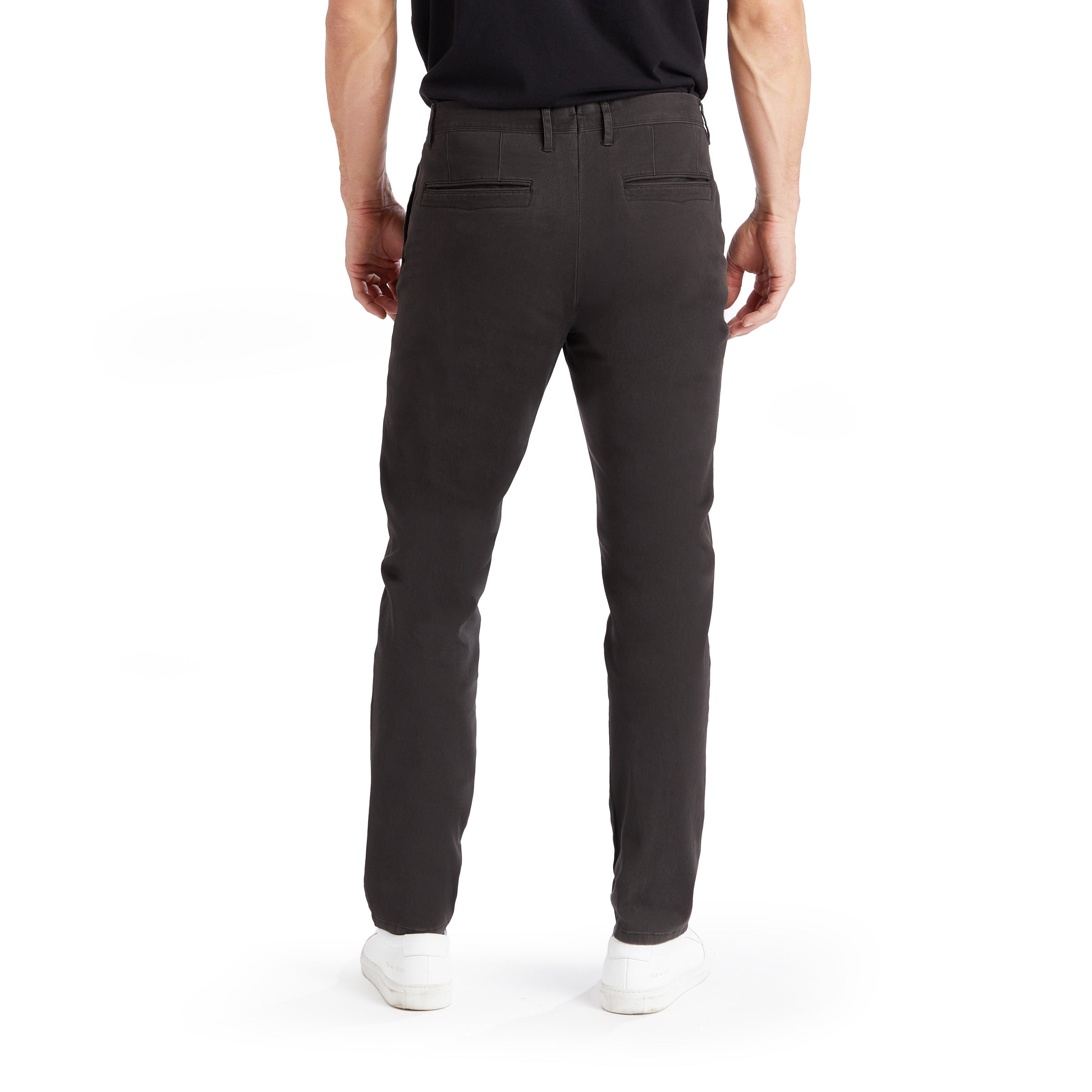 Men wearing Dark Gray Twill Chino Charles