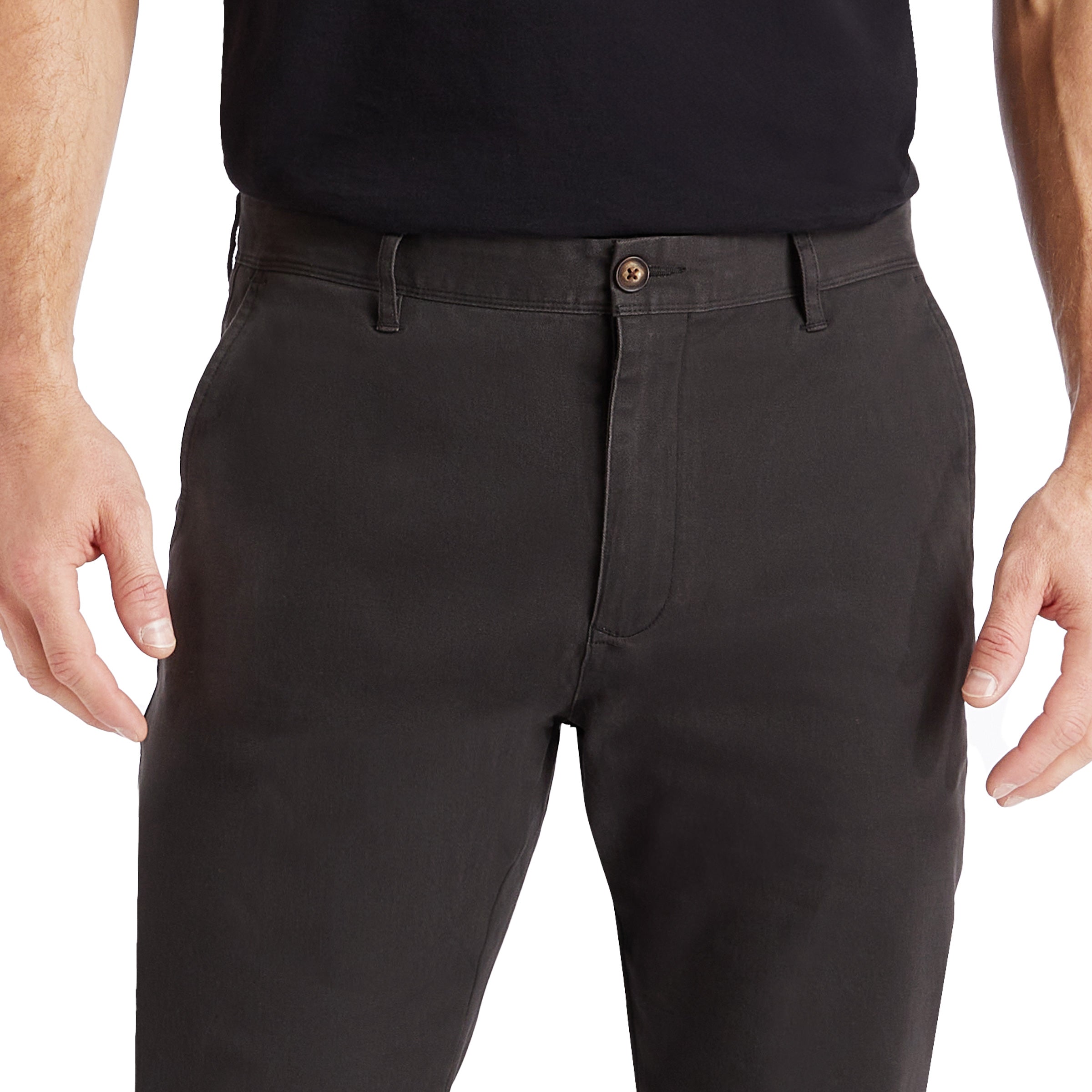 Men wearing Dark Gray Twill Chino Charles